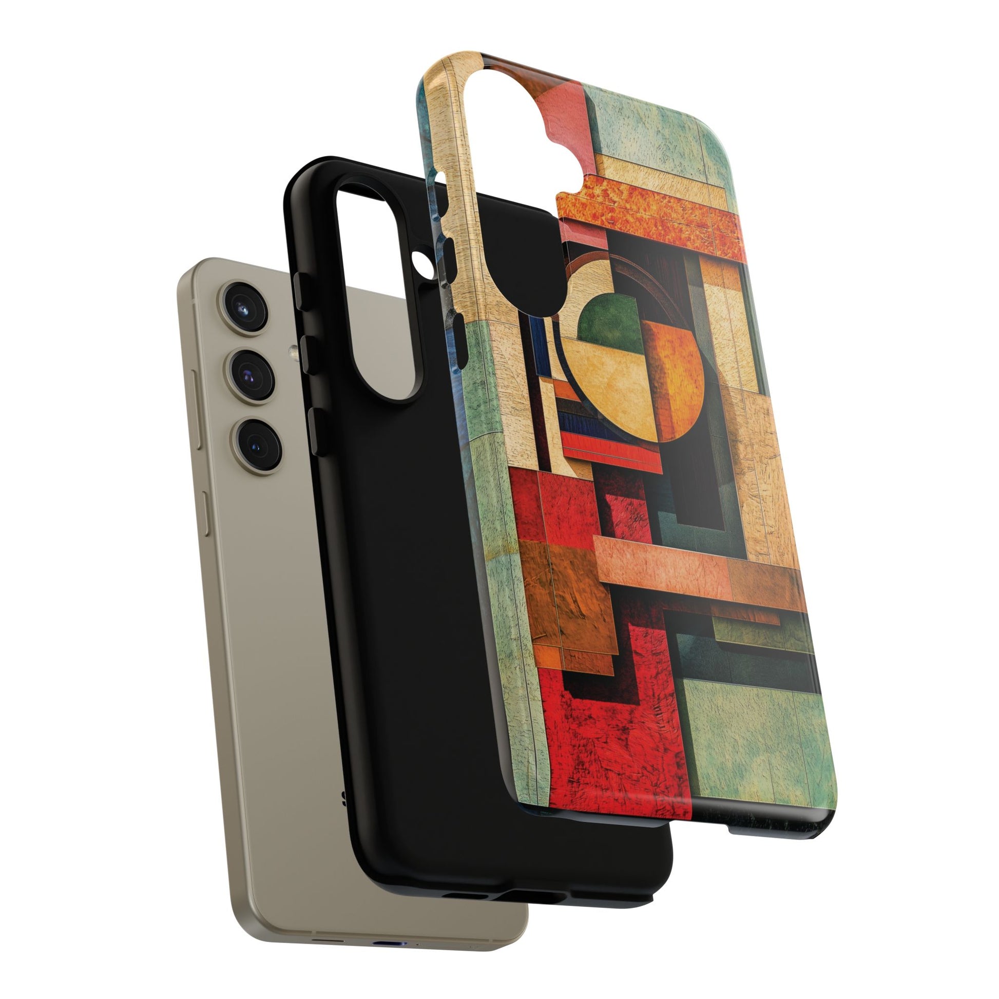 Tan Prairie Style Frank Lloyd Wright Usonian Phone Case Geometric Stained Glass Art Deco Marble Gold 13 14 15 16 iPhone Pro Max Galaxy Pixel
