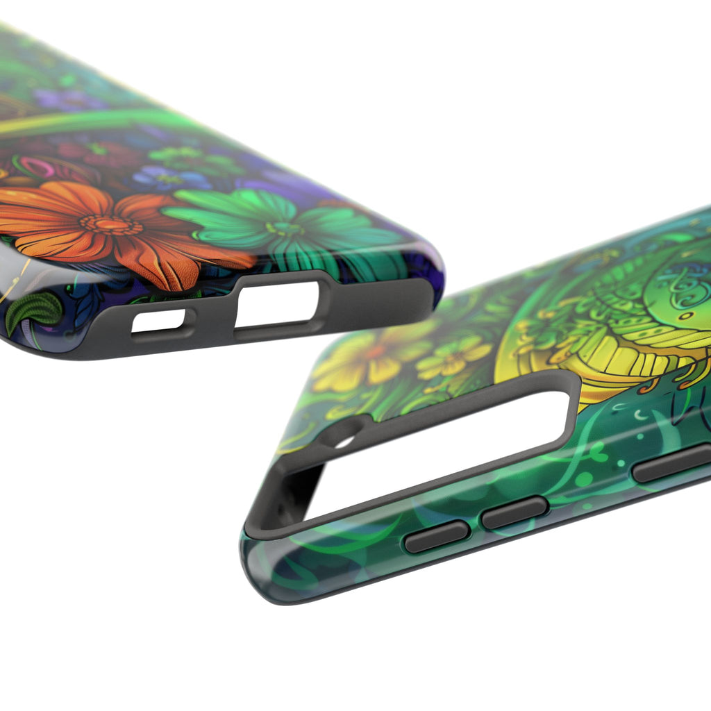 Rainbow St. Patricks Day Good Lucky Phone Case Green Shamrock Protective Tough Durable iPhone 13 14 15 16 Pro Max Plus Galaxy Top Hat Charm