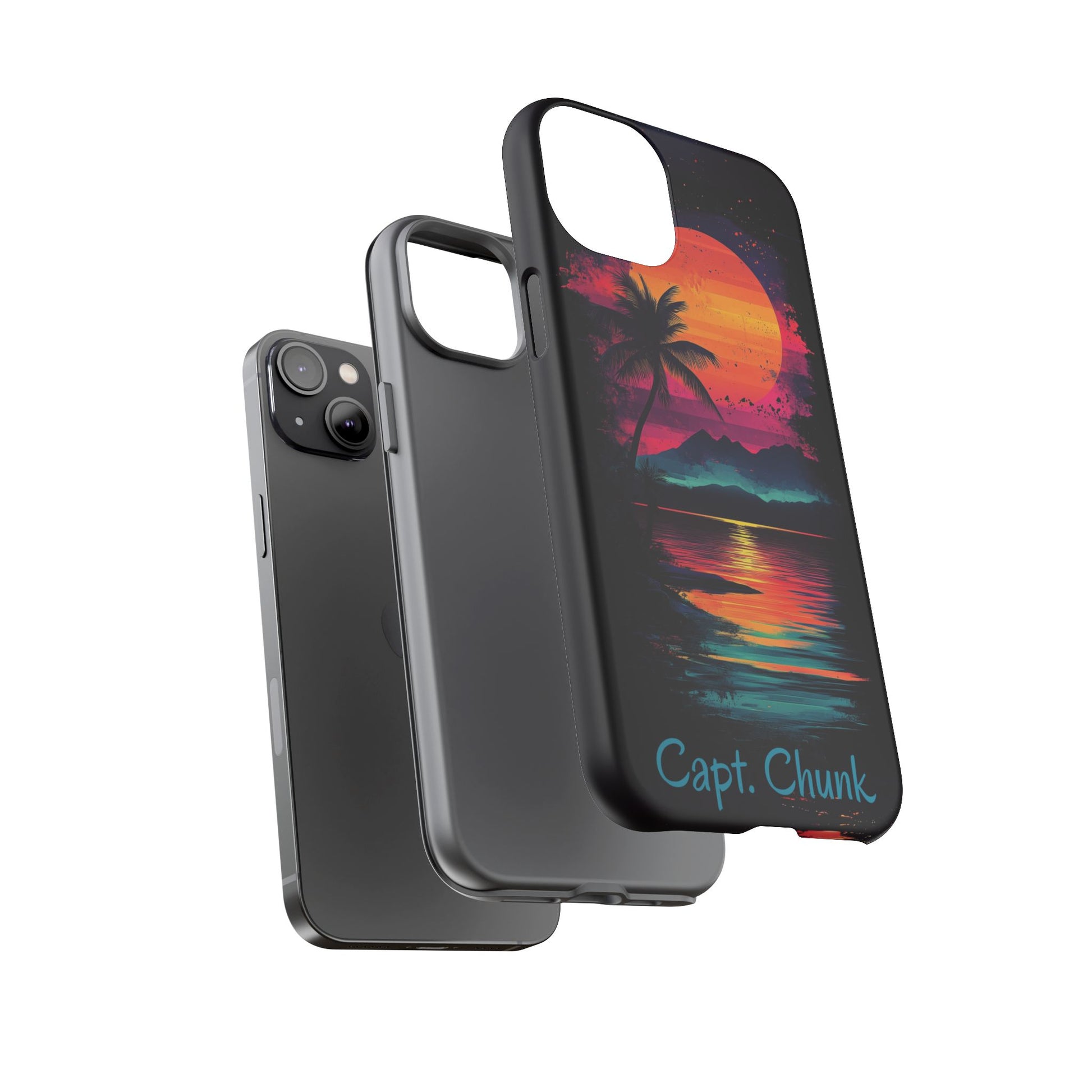 Custom Personalized Retro Palm Tree Sunset Phone Case iPhone 14 15 16 Pro Max Galaxy S24 Google Pixel Mountain Beach Fantasy Surfing Neon
