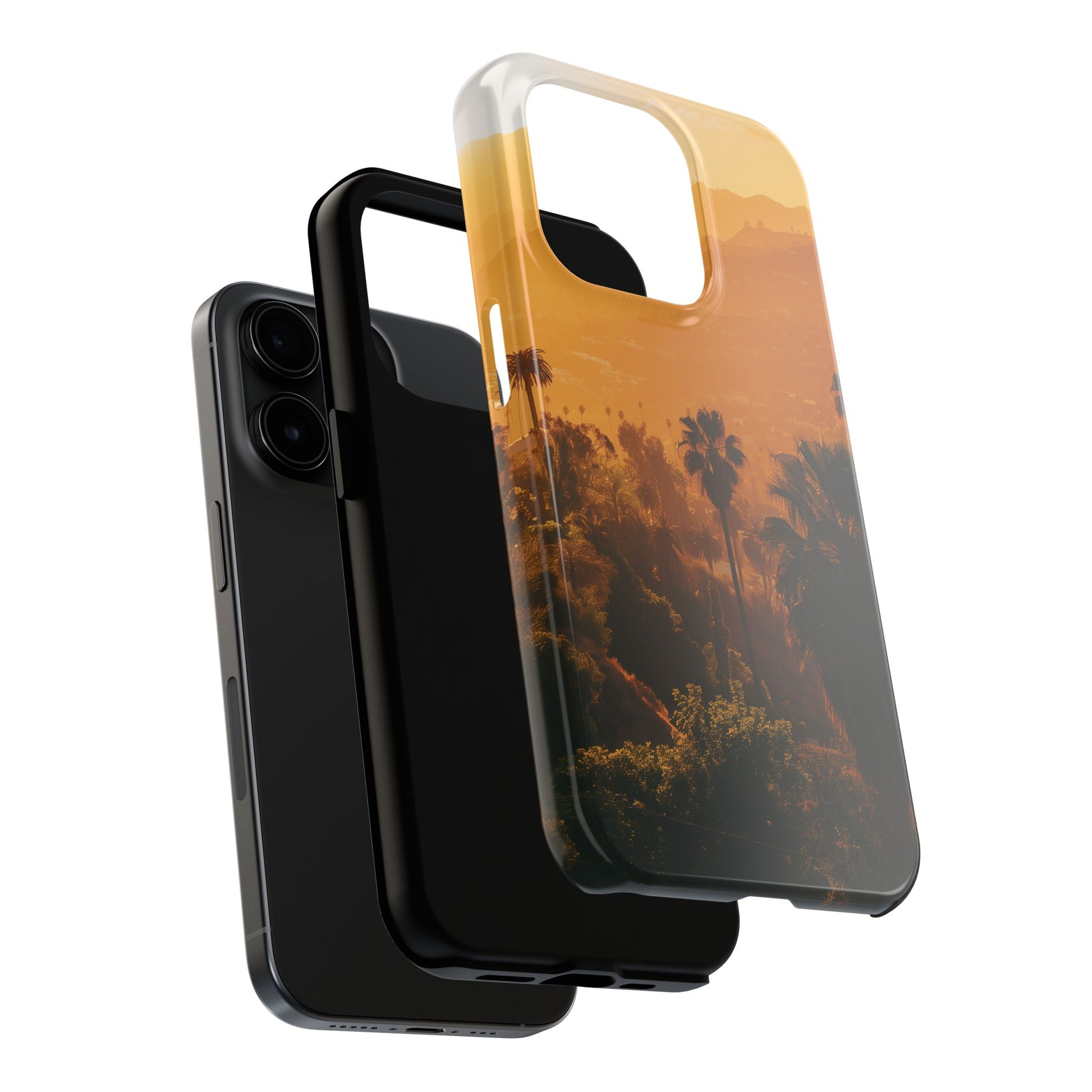 Los Angeles Sunset iPhone Case, Golden Hour Scenic View, Hollywood Hills Sunset Phone Case, Palm Trees Phone Case, iphone 15 pro max case