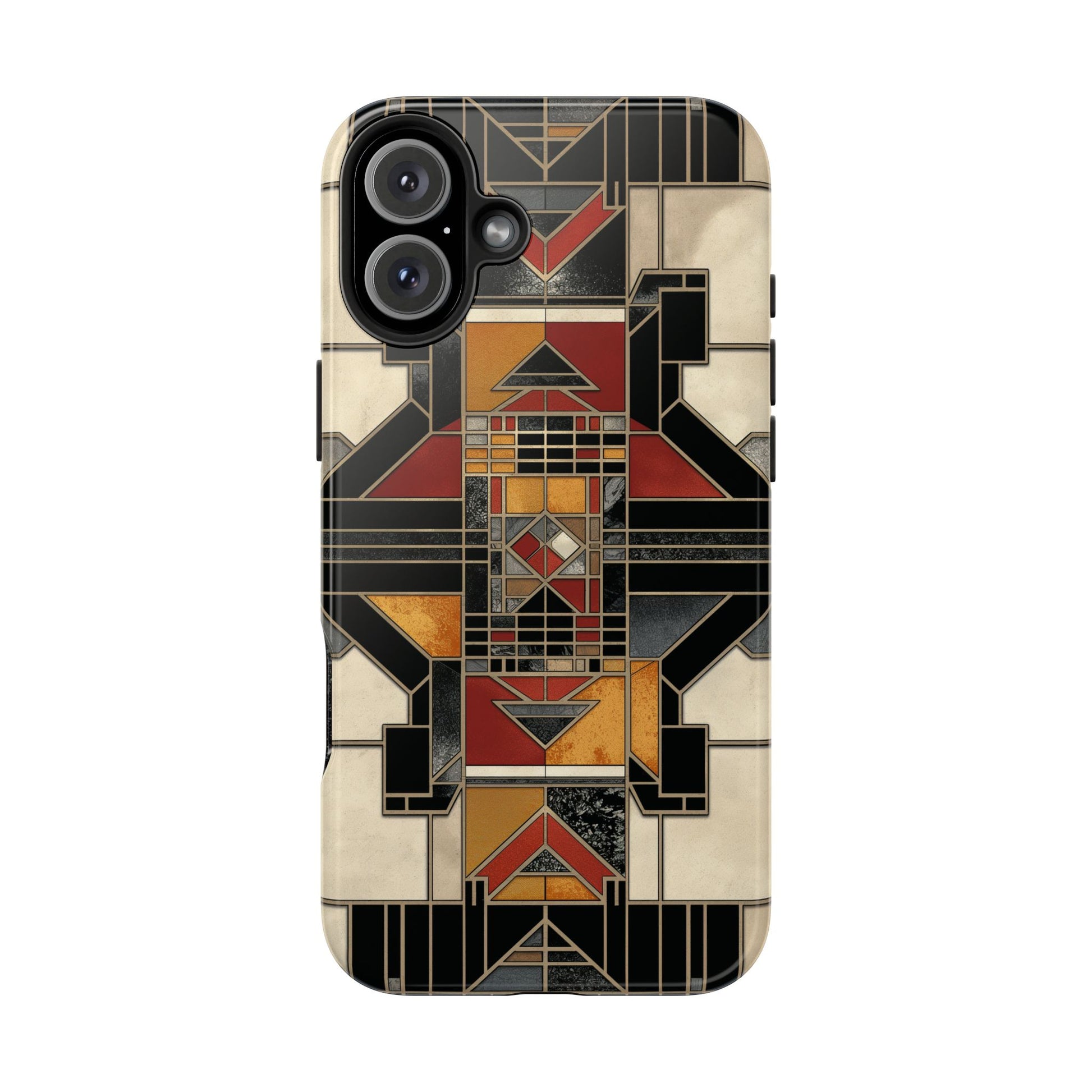 Frank Lloyd Wright Inspired Stained Glass Phone Case - Geometric Elegance for iPhone Models