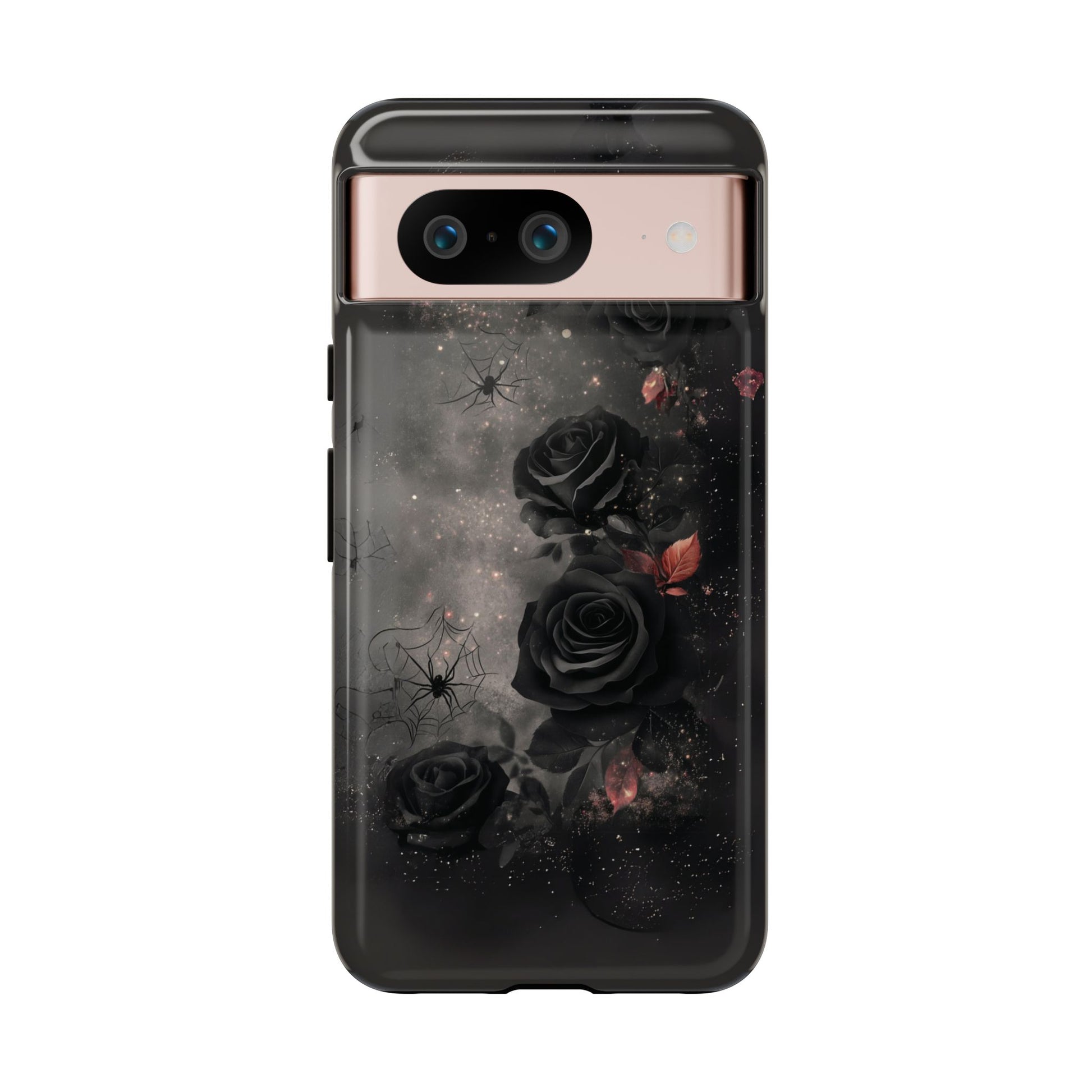 Gothic Floral Phone Case Dark Academia Black Roses Spider Webs Space Witchcraft Night Sky iPhone 13 14 15 16 Pro Max Galaxy Pixel