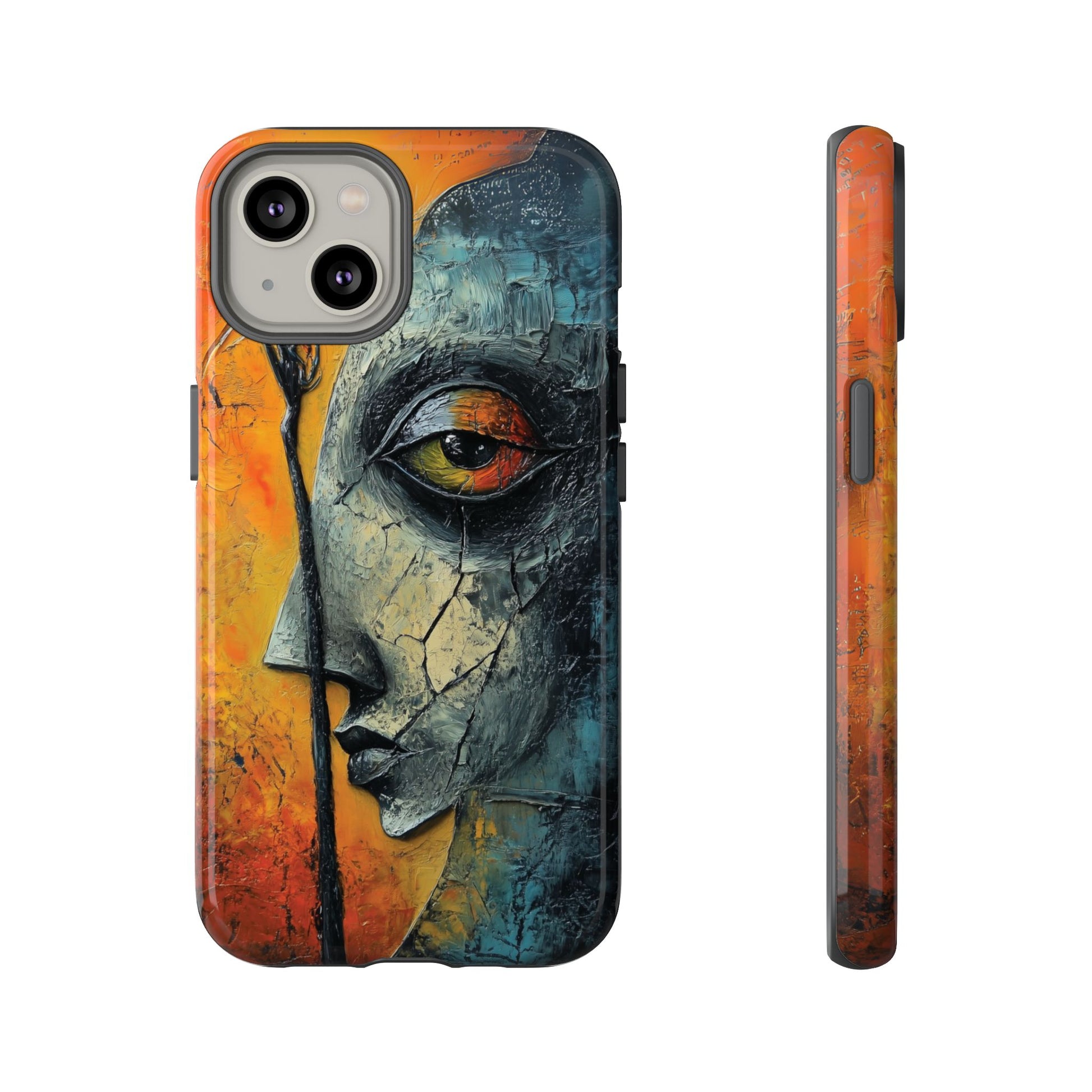 Surrealist Art Phone Case Salvador Dali Style Face Tough Case Unique Artistic 3D Textured Look Surrealism Gift Art iPhone 13 14 15 16