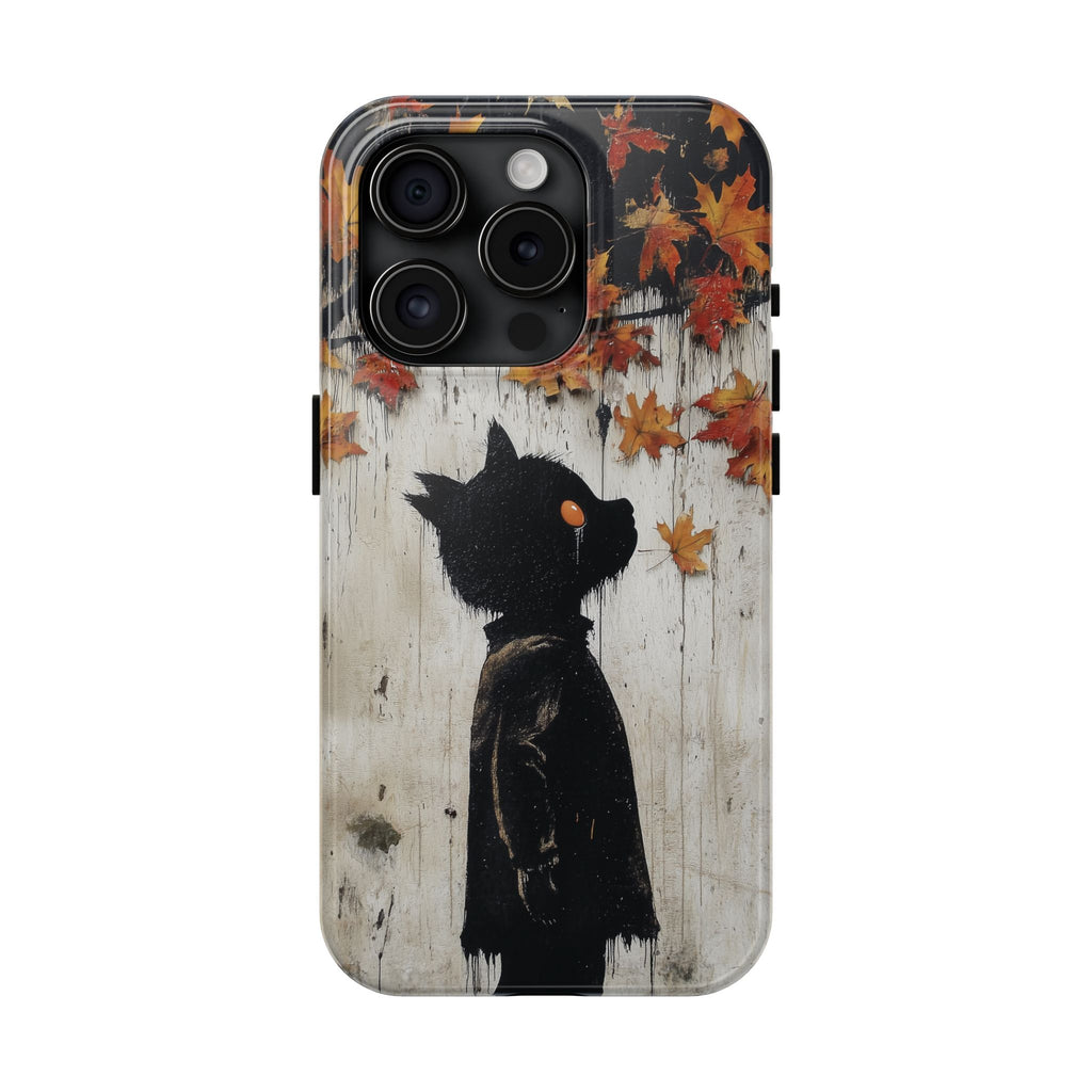 Fall Autumn Artistic Halloween Wolf Boy Gothic Dark Academia Street Art Urban Graffiti Phone Case Street iPhone 15 Pro Max Samsung Galaxy