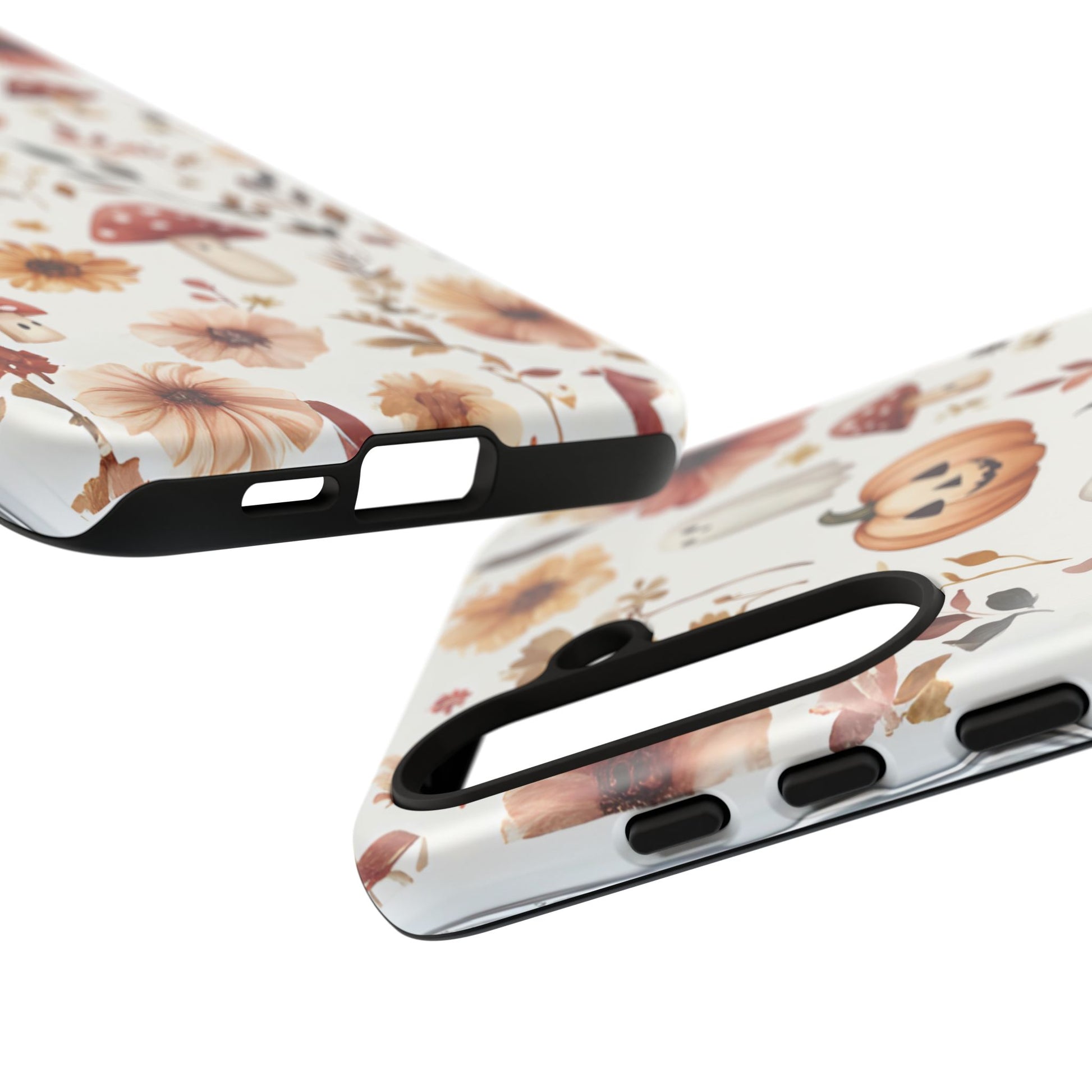 Cottagecore Fall Floral Phone Case for iPhone Samsung Pixel Autumn Pumpkin Tough Case iPhone 16 15 14 13 Pro Max