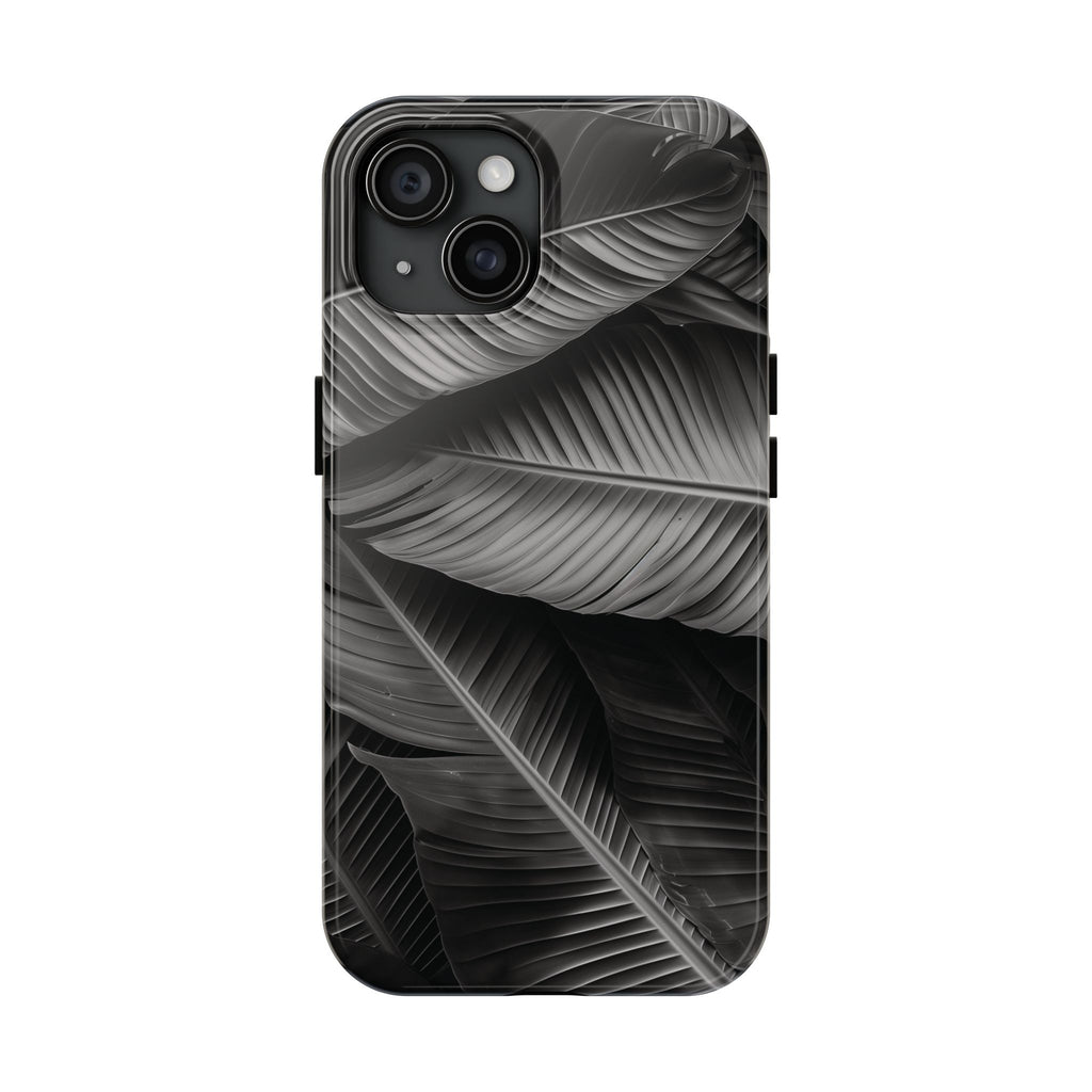 Custom Palm Leaf Phone Case, Palm Tree Phone Case, Tropical Leaf Design, Summer iPhone Cover, Black and White iPhone Case, iPhone 15 Pro Max