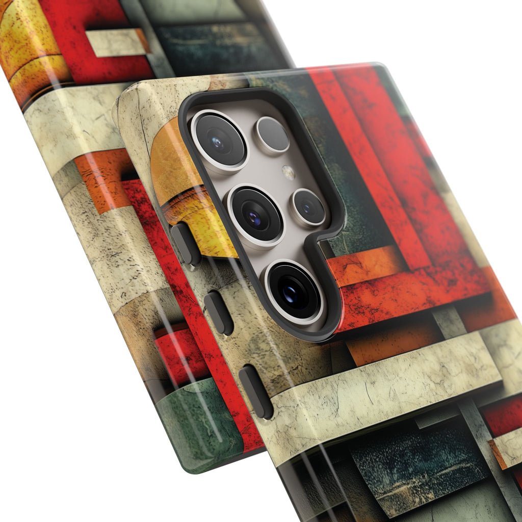 Red Prairie Style Frank Lloyd Wright Usonian Phone Case Geometric Stained Glass Art Deco Marble Gold 13 14 15 16 iPhone Pro Max Galaxy Pixel