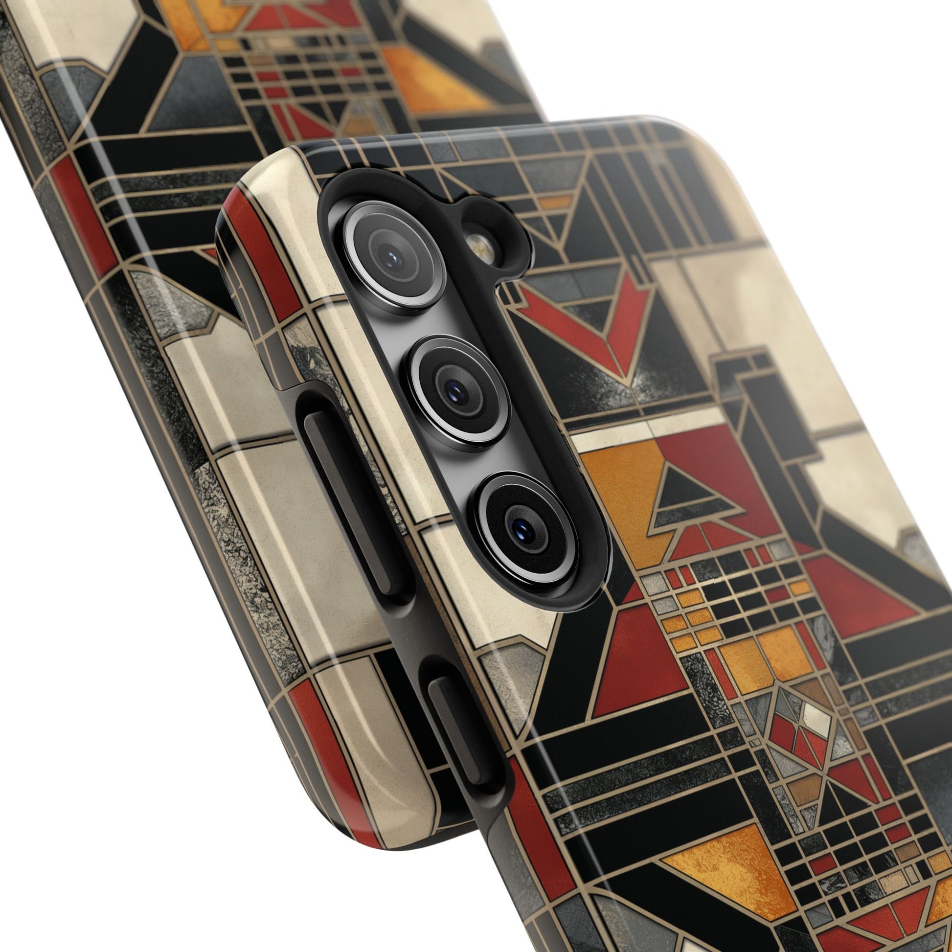 Frank Lloyd Wright Inspired Stained Glass Phone Case - Geometric Elegance for iPhone Models