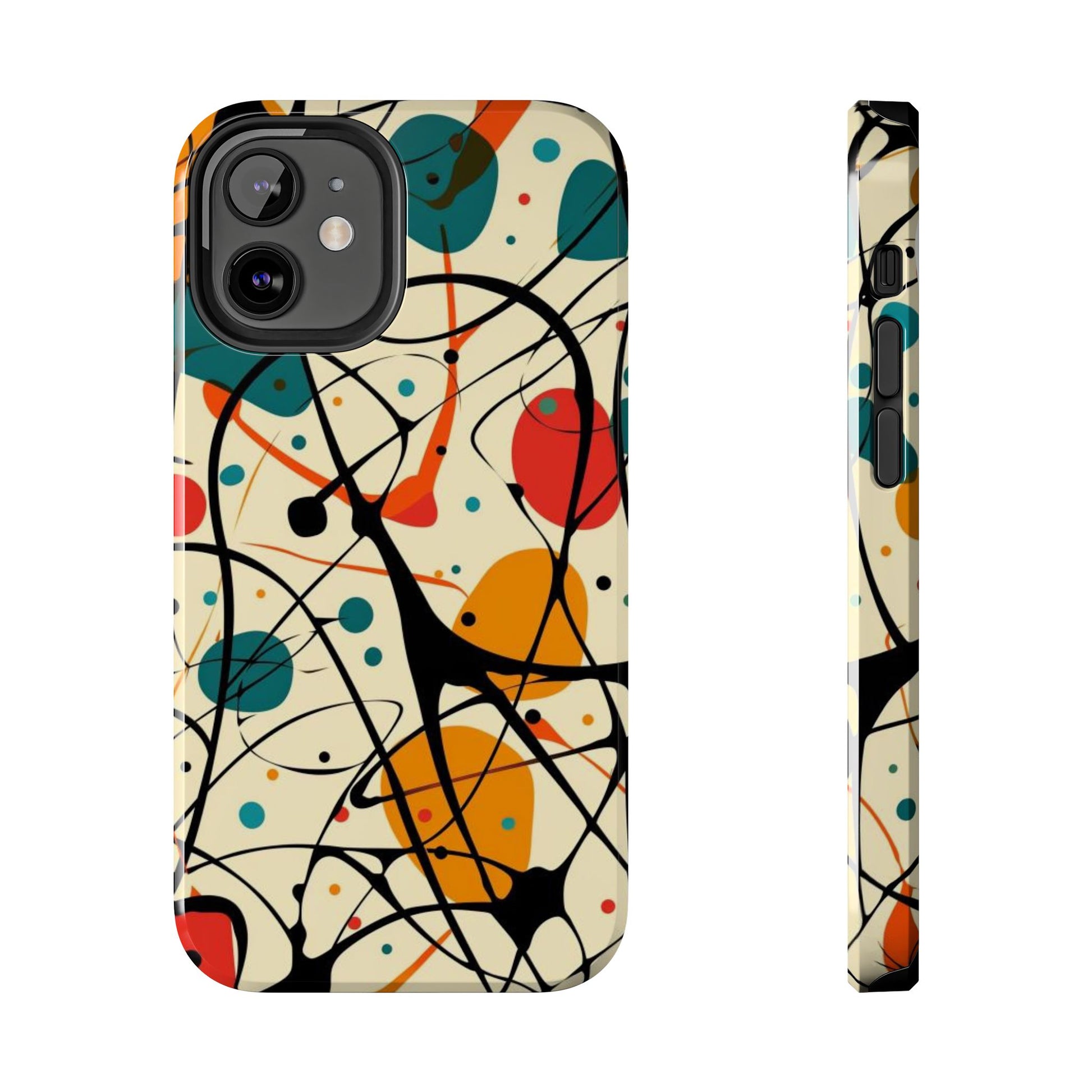 Mid Mod Phone Case,  Colorful Mid Mod Design Durable Phone Case, Vibrant and Stylish iPhone Tough Cover, iphone 15 case, iphone 14 pro max