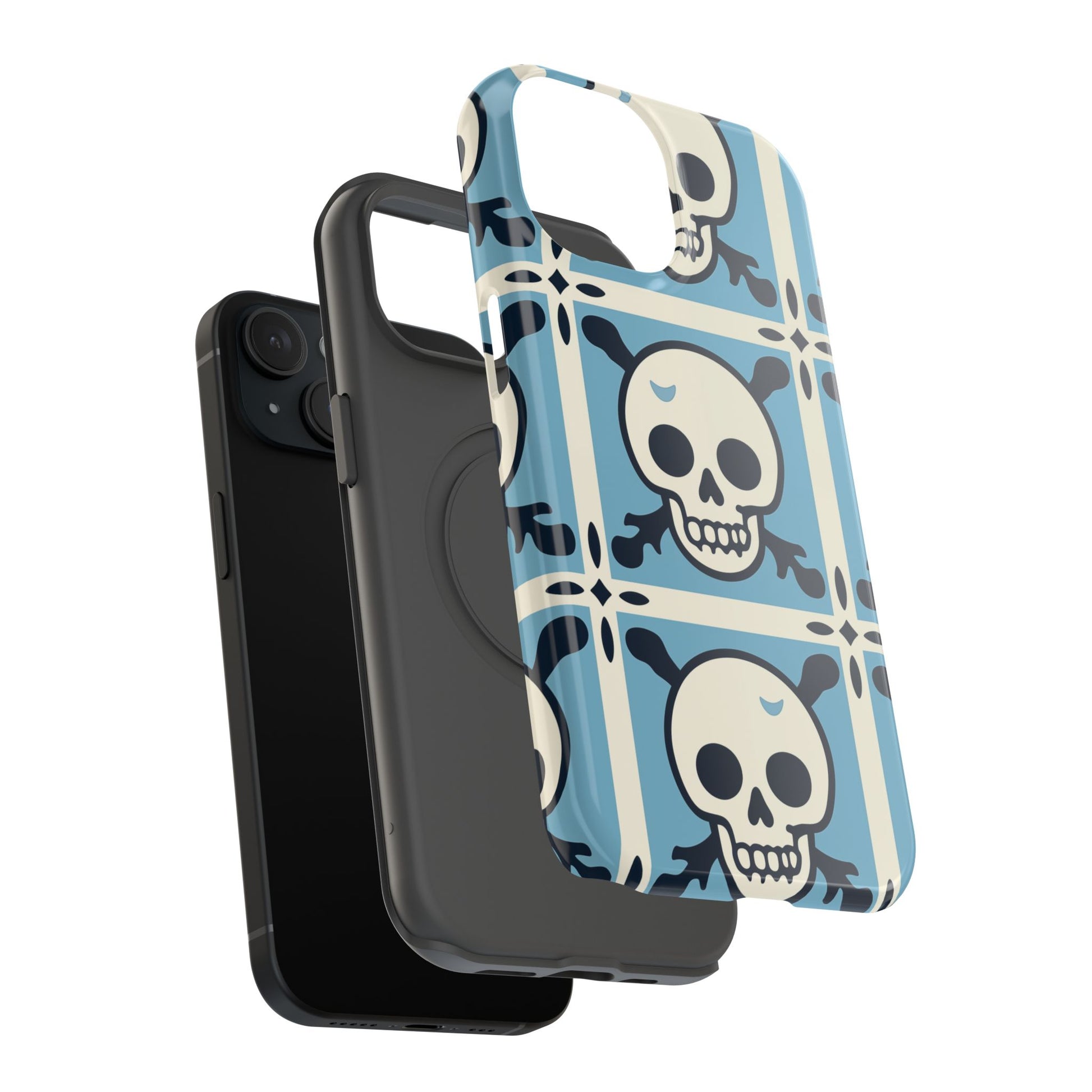 Cute Skull Phone Case Sugar Skull Ghingham Impact-Resistant Cover Goth Skull, Halloween Gift iphone 13 14 15 16 Pro Max
