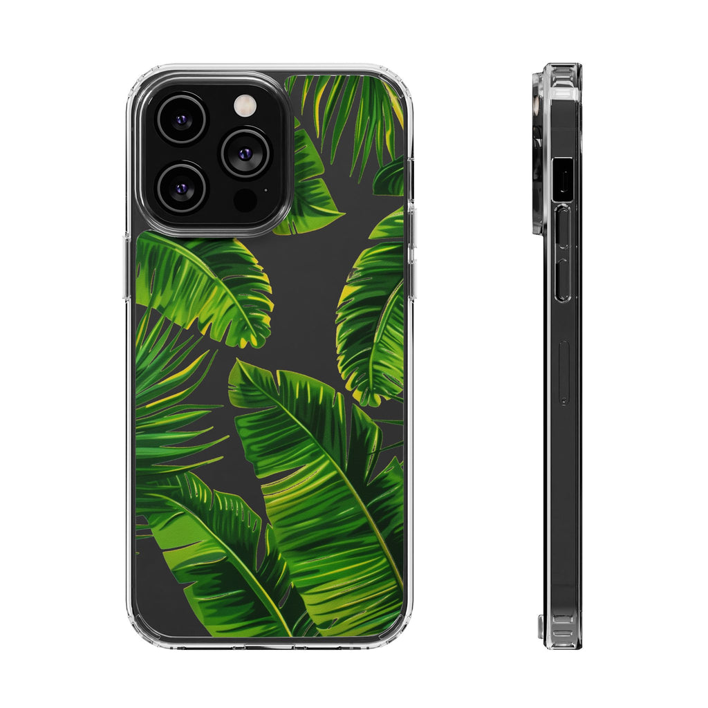 Custom Clear Palm Tree Leaf Phone Case, Palm Frond Phone Case, Tropical Leaf Design Summer Boho Chic iPhone 13 14 15 16 Pro Max Galaxy S24