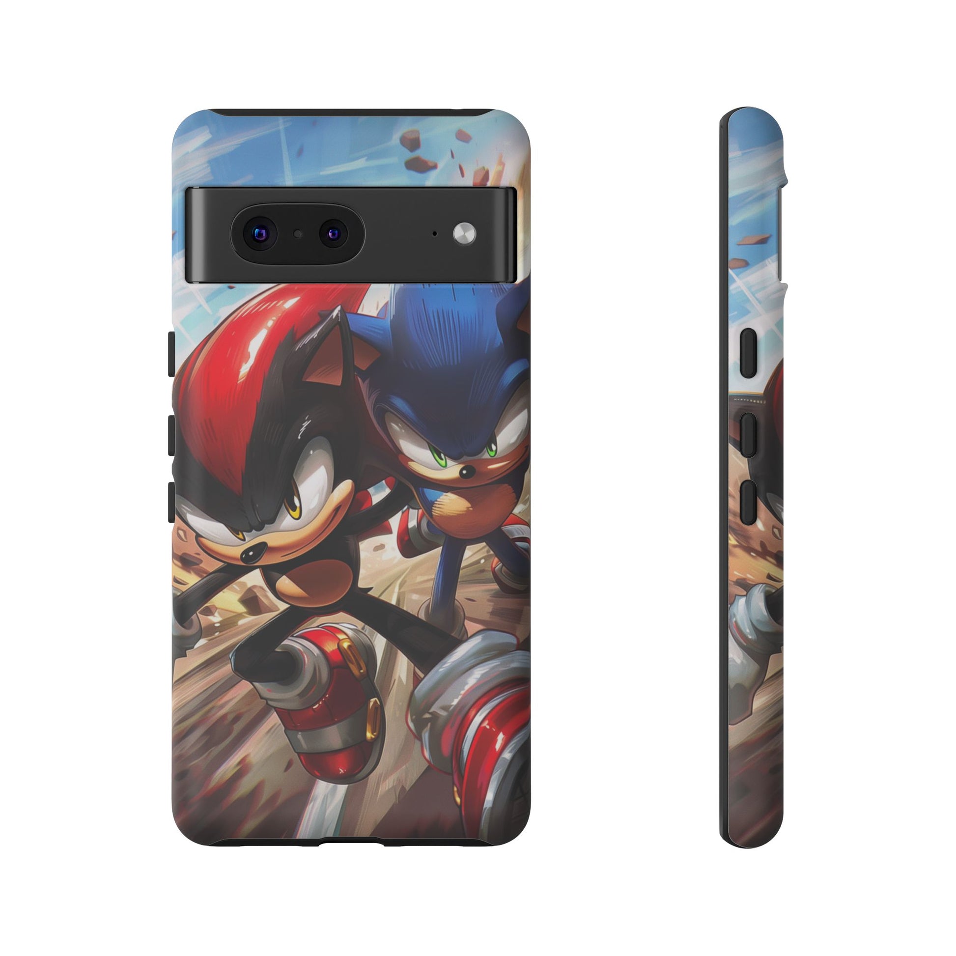 Sonic and Shadow Phone Case, Sonic and Shadow, Tough Android Case, Fun Video Game Phone Case, Retro Game Case, SEGA Video Game Android Case