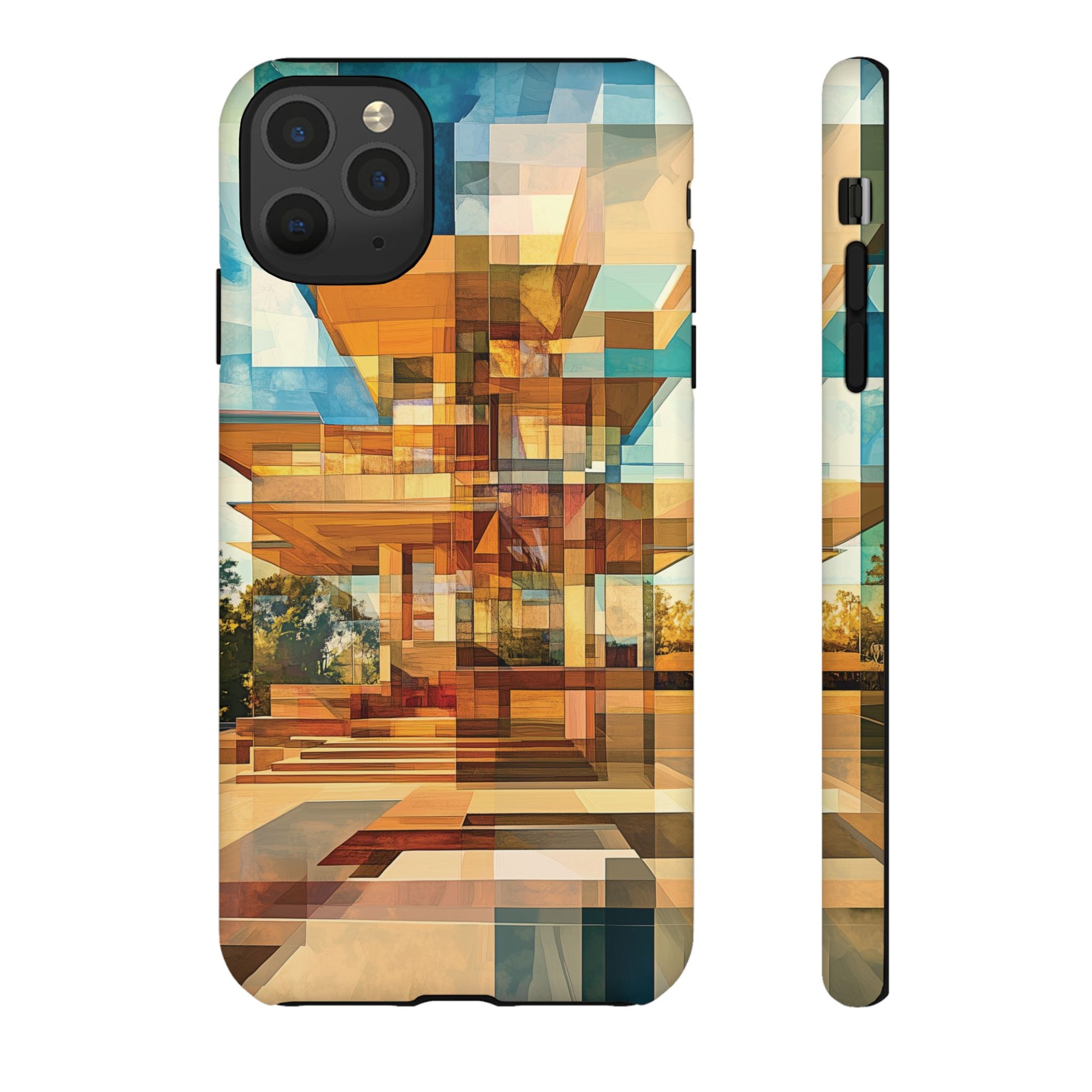 Frank Lloyd Wright Inspired Prairie Usonian Phone Case Geometric Stained Glass Art Deco Marble Gold 13 14 15 16 iPhone Pro Max Galaxy Pixel