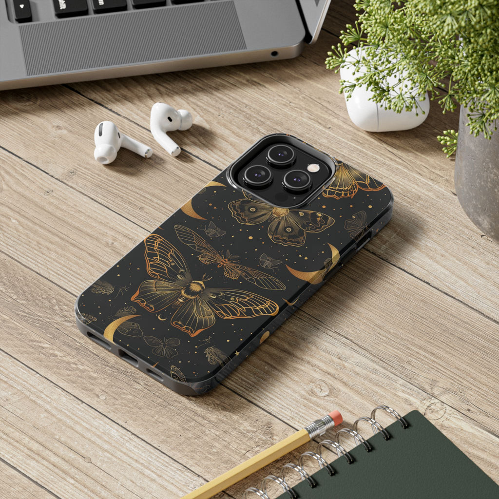 D Dark Academia Mystical Phone Case, Mystical Moth Phone Case, Vintage Magic Witchcraft iPhone Cover, Esoteric Nature Art, iPhone 15 Pro Max