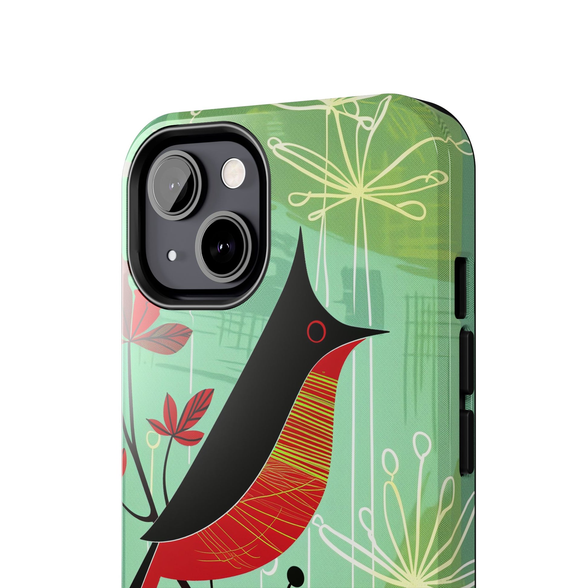 Mid Century Modern Animal Phone Case, Atomic Birds, Bird Iphone Case,Earth Tone Colors, Retro Style Smartphone Cover, iphone 14 Case, Apple