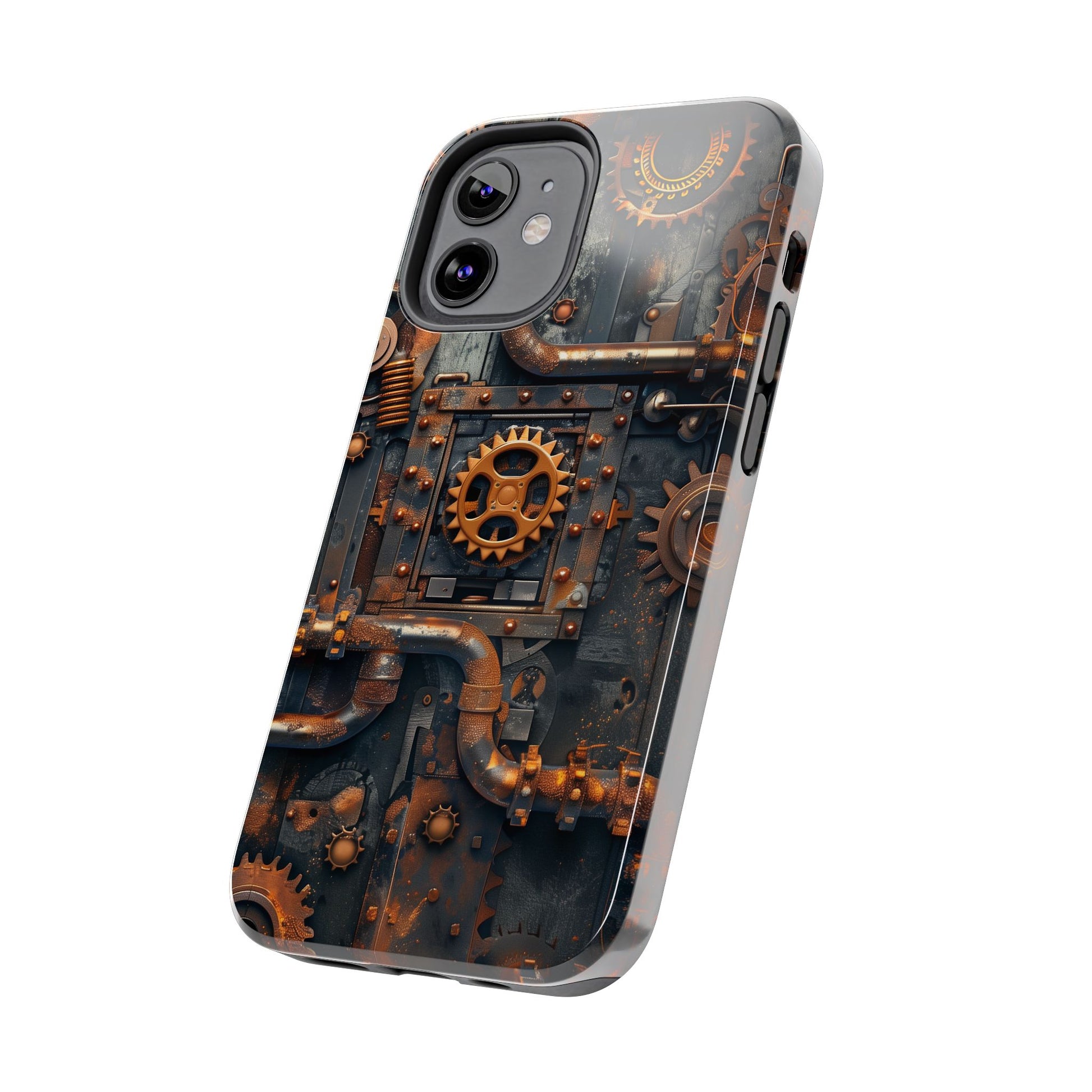Steampunk Phone Case - Industrial Style Cover with Pipes and Cogs - Unique Steampunk Accessory for Your Phone