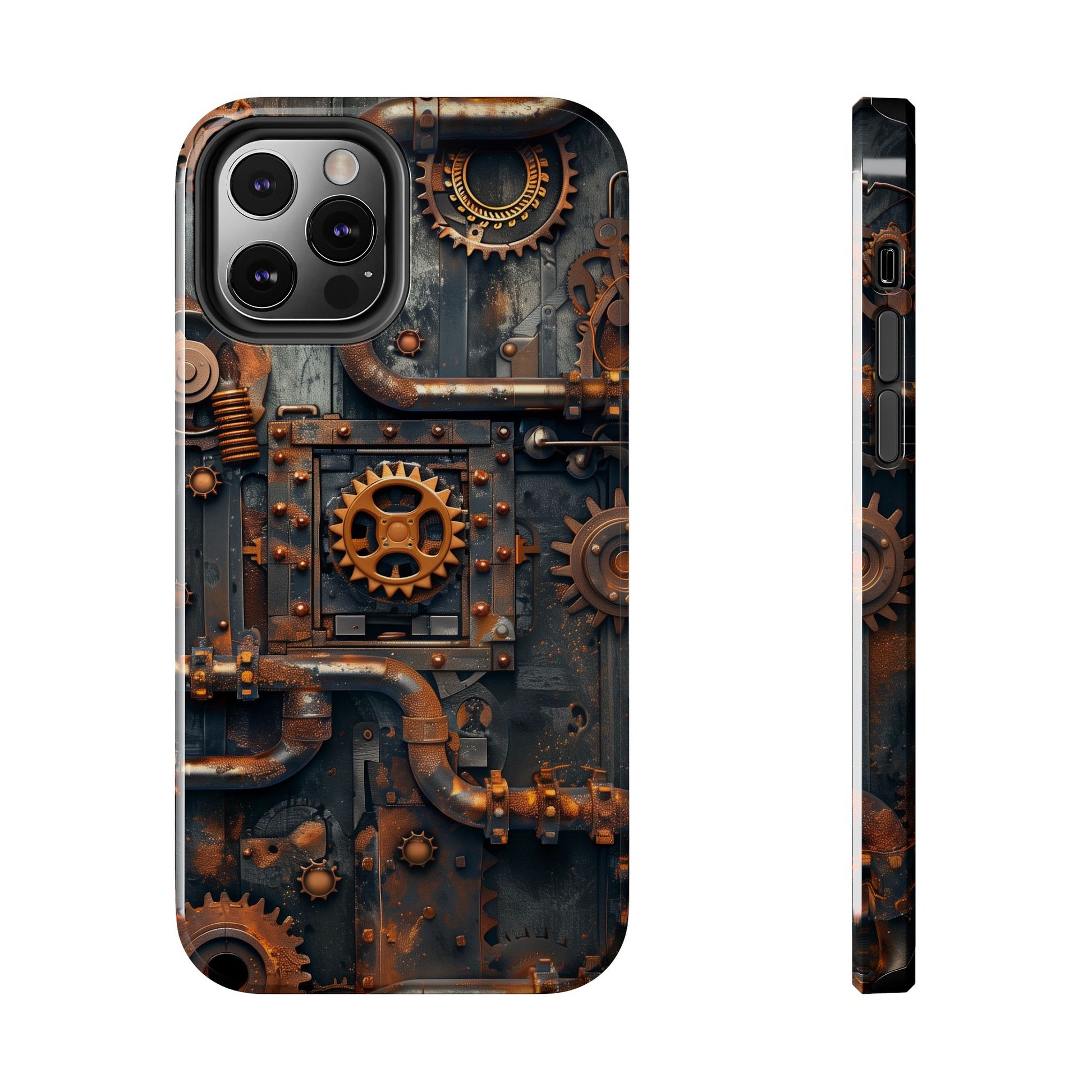 Steampunk Phone Case - Industrial Style Cover with Pipes and Cogs - Unique Steampunk Accessory for Your Phone