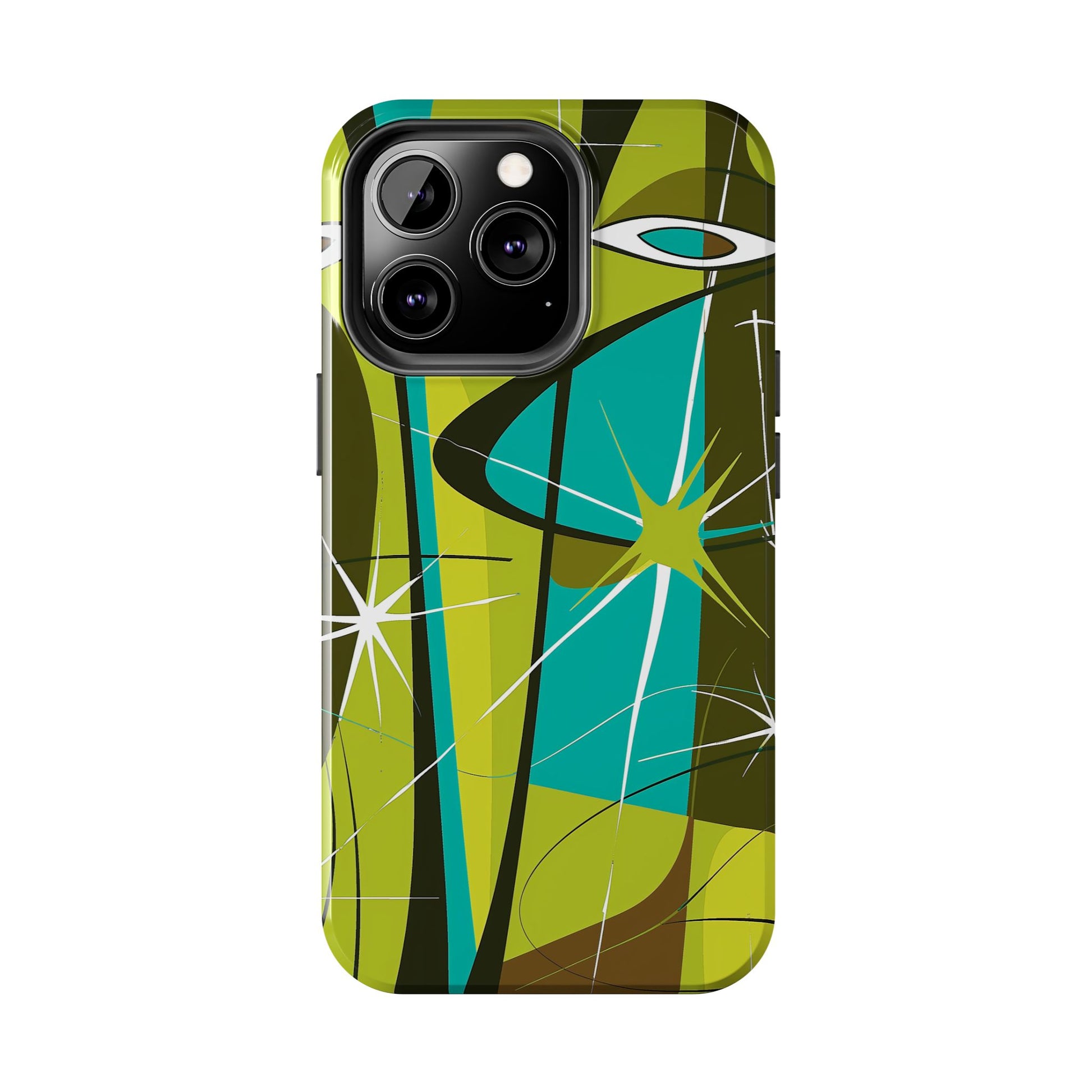 Mid Century Modern Star Design Phone Case, Earth Tone Colors, Retro Style Smartphone Cover, Vintage Phone Case, iPhone 14 Case, Apple iPhone