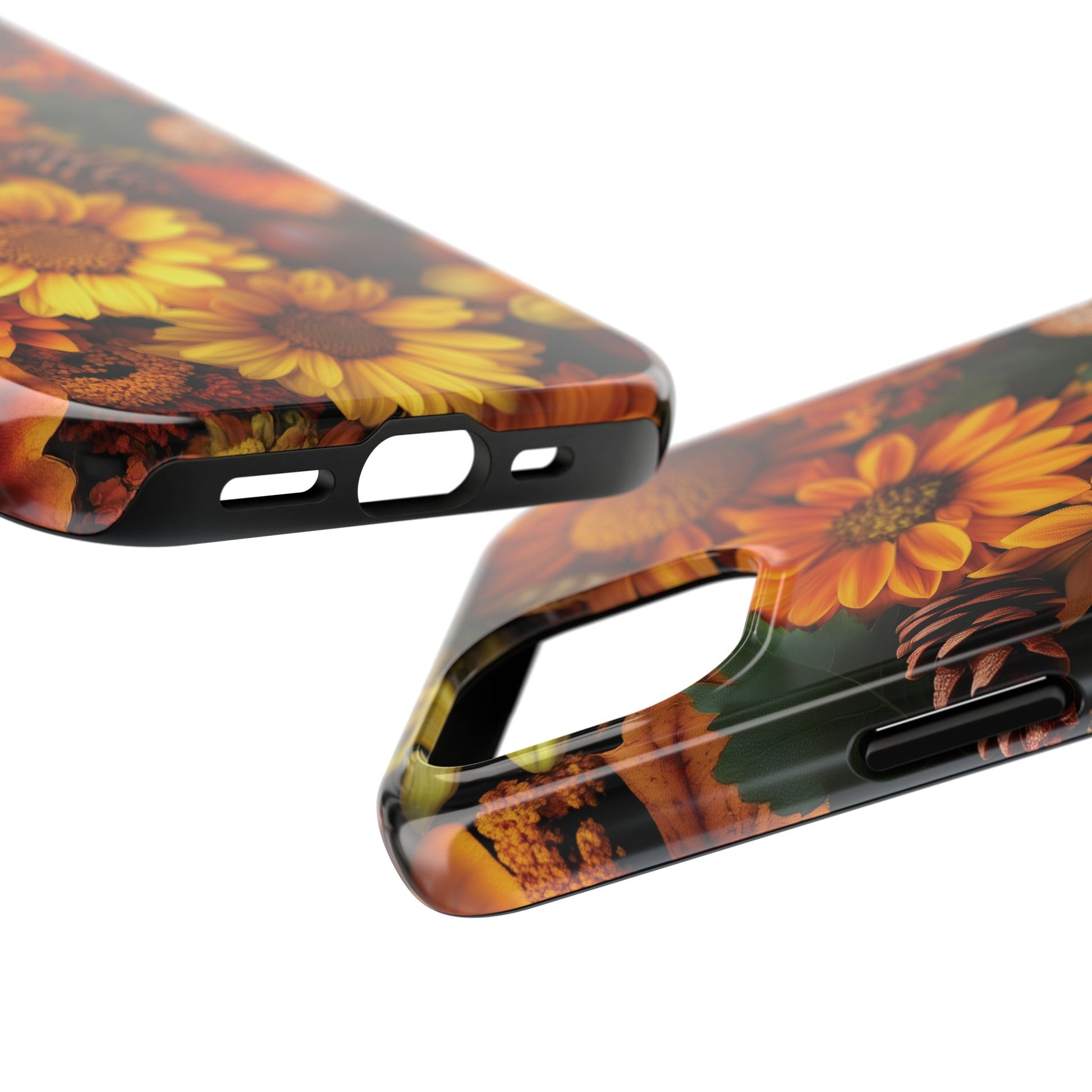 Cottagecore Vibrant Sunflowers Phone Case Autumn Dried Flowers Fall Colors iPhone 15 Pro Max Samsung Galaxy