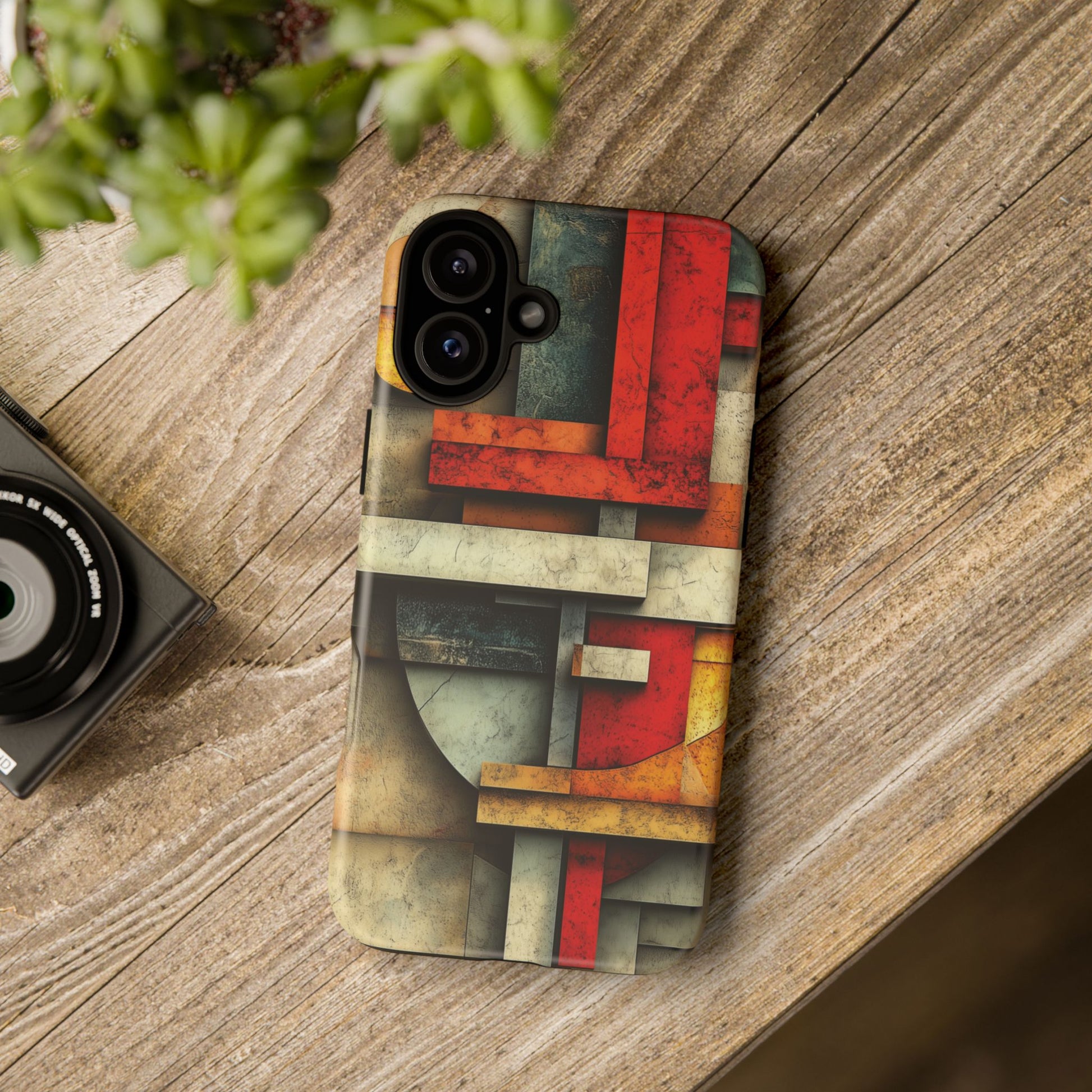 Red Prairie Style Frank Lloyd Wright Usonian Phone Case Geometric Stained Glass Art Deco Marble Gold 13 14 15 16 iPhone Pro Max Galaxy Pixel