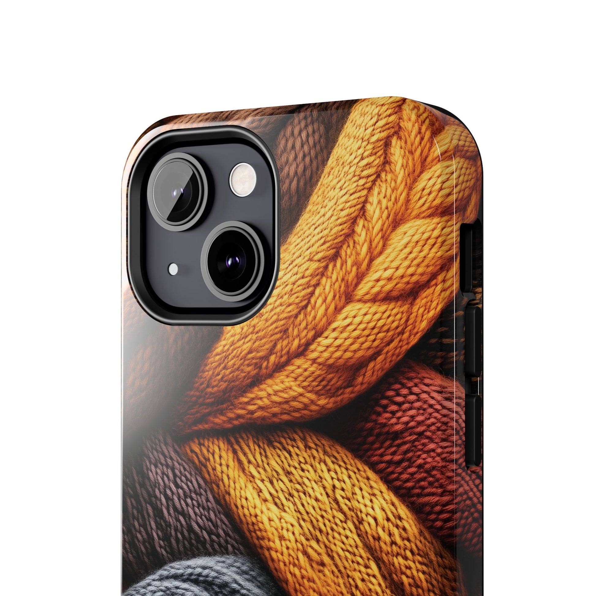 Fall Knit Sweater Cozy Cottagecore Phone Case Boho Embroidered Fall Colors Phone Cover for iPhone 13 14 15 Pro, Samsung Galaxy S22 S23