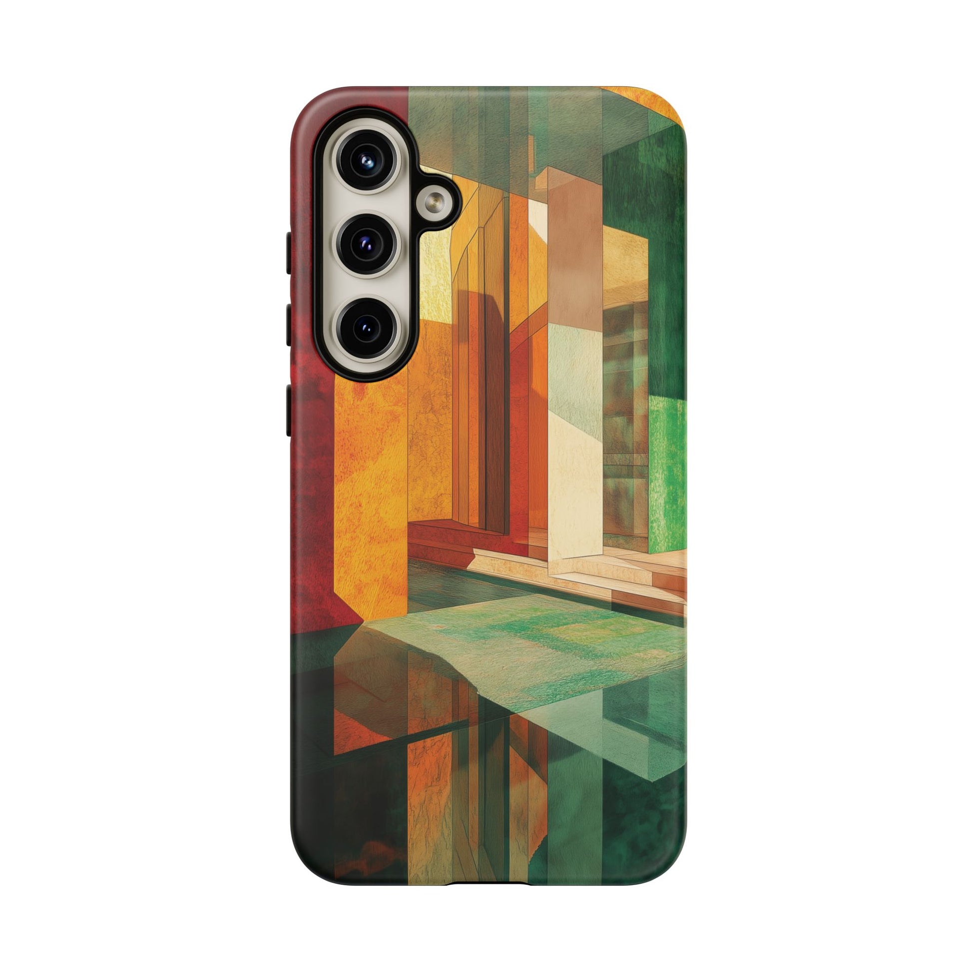 Art Deco Frank Lloyd Wright Inspired Usonian Phone Case Geometric Stained Glass Art Deco Marble Gold 13 14 15 16 iPhone Pro Max Galaxy Pixel