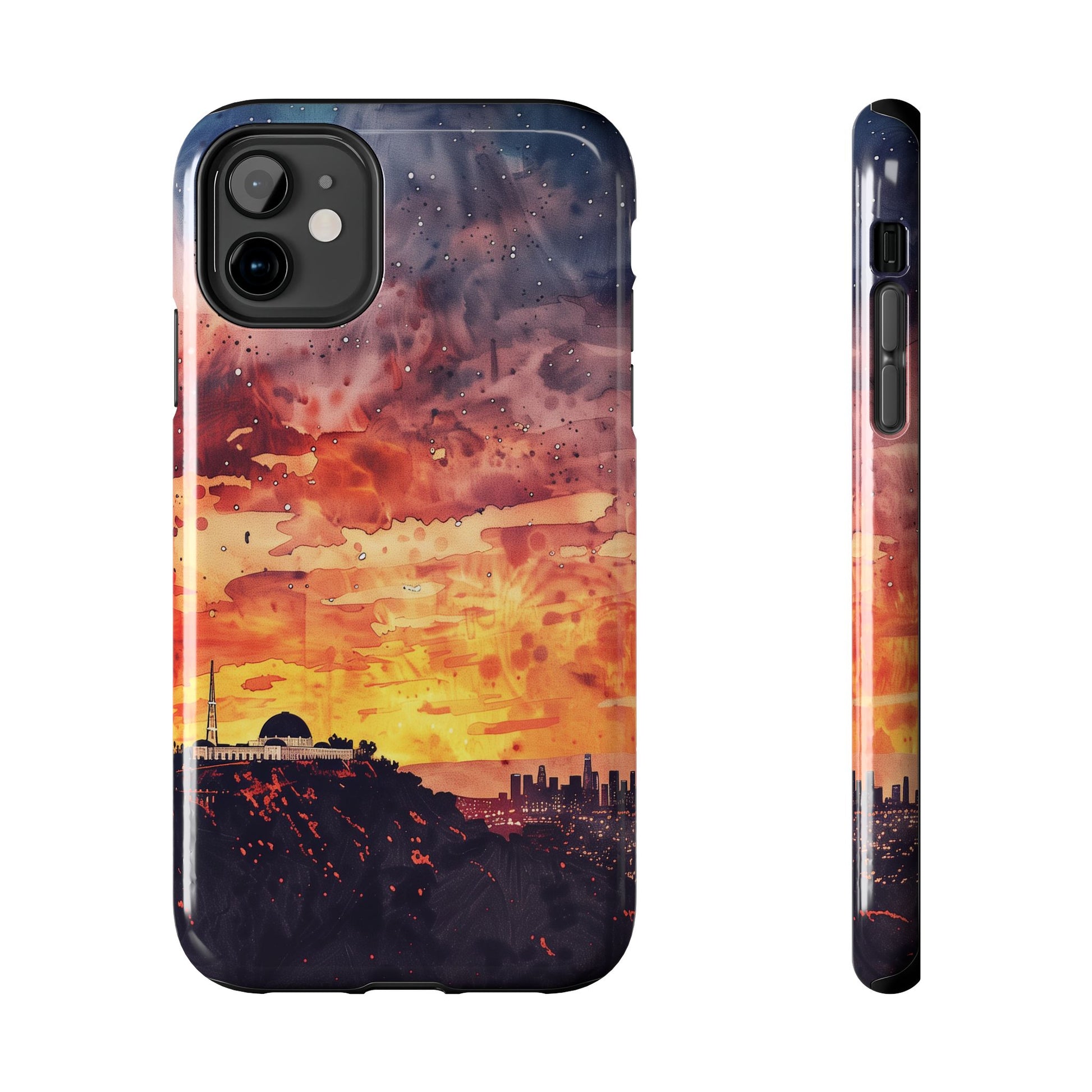 Los Angeles Sunset iPhone Case, Golden Hour Scenic View, Hollywood Hills Sunset Phone Case, Palm Trees Phone Case, iphone 15 pro max case