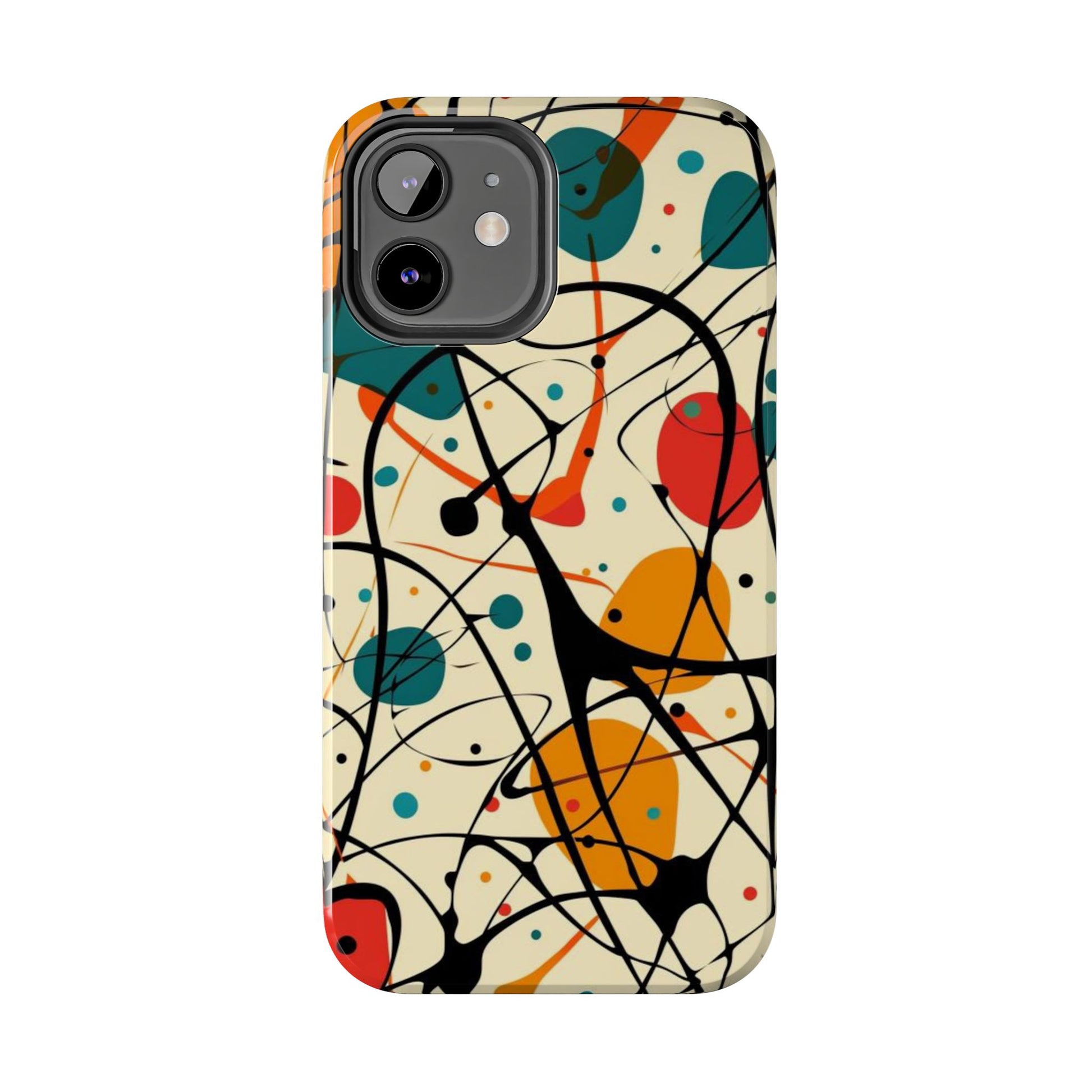 Mid Mod Phone Case,  Colorful Mid Mod Design Durable Phone Case, Vibrant and Stylish iPhone Tough Cover, iphone 15 case, iphone 14 pro max
