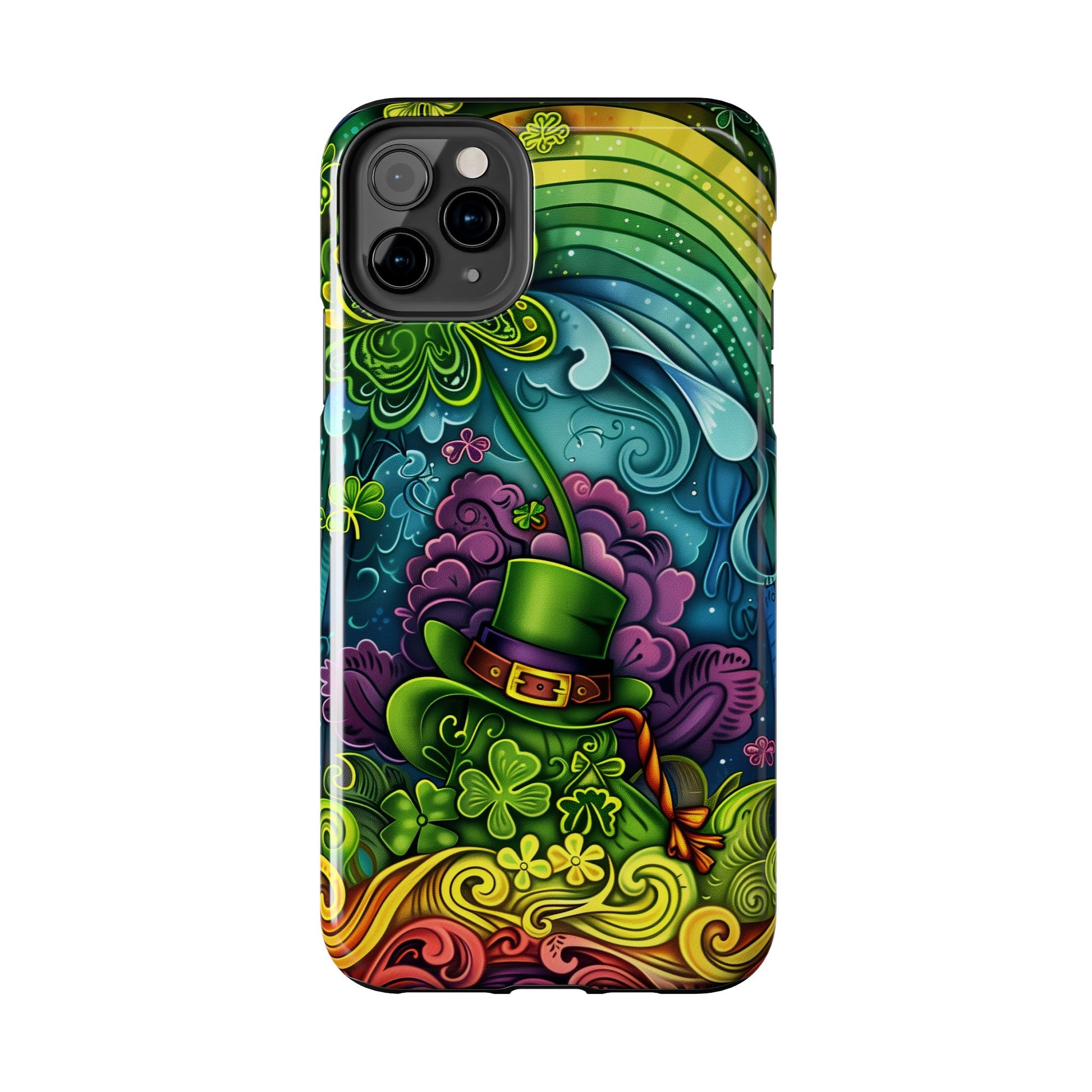 St. Patrick's Day Lucky Phone Case, Green Shamrock Protective Cover, Durable Irish Luck Phone Accessory, Holiday Gift Idea