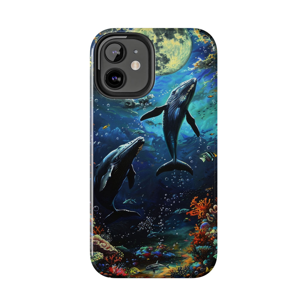 Moonlit Whales Underwater Phone Case - Durable and Stunning Protective Cover