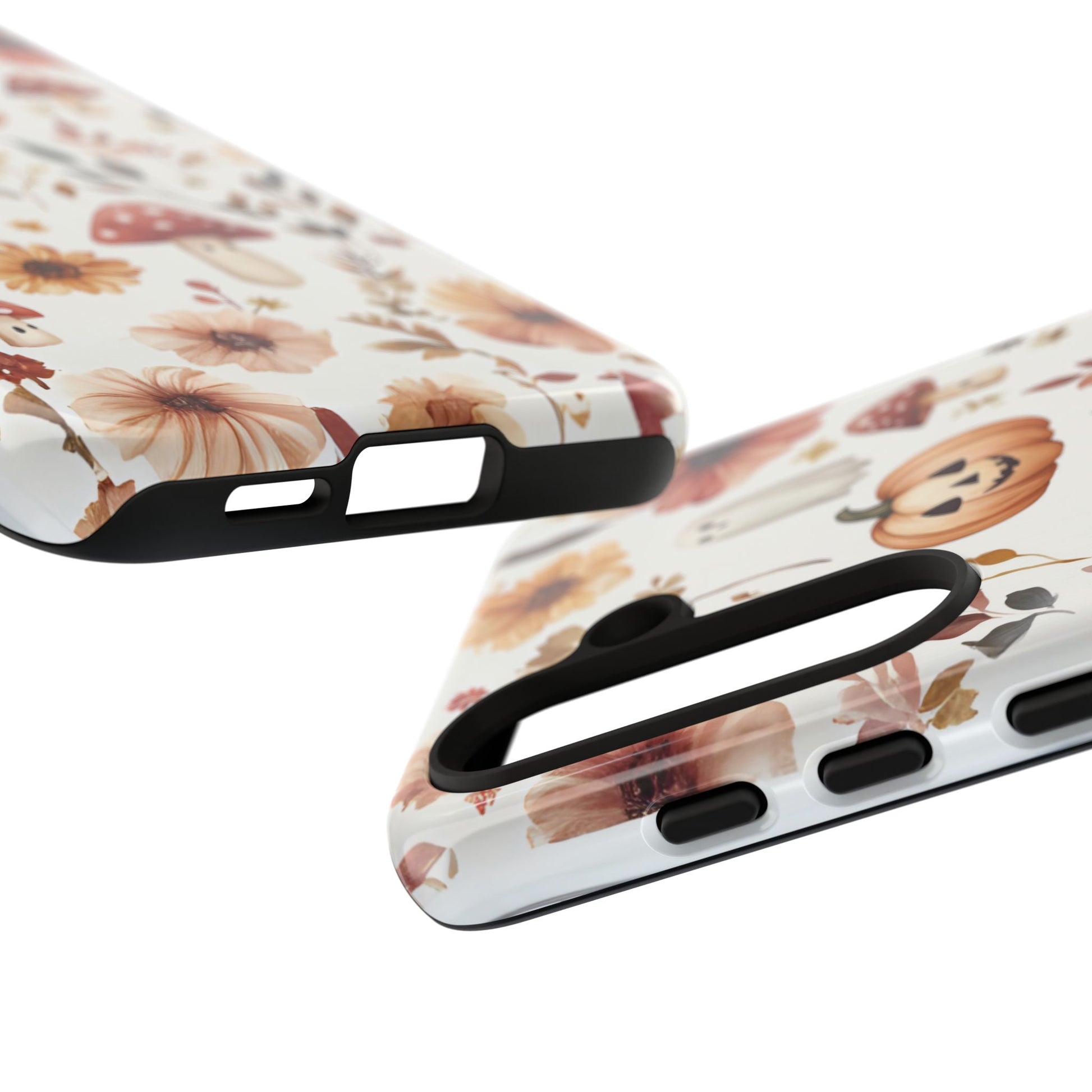 Cottagecore Fall Floral Phone Case for iPhone Samsung Pixel Autumn Pumpkin Tough Case iPhone 16 15 14 13 Pro Max