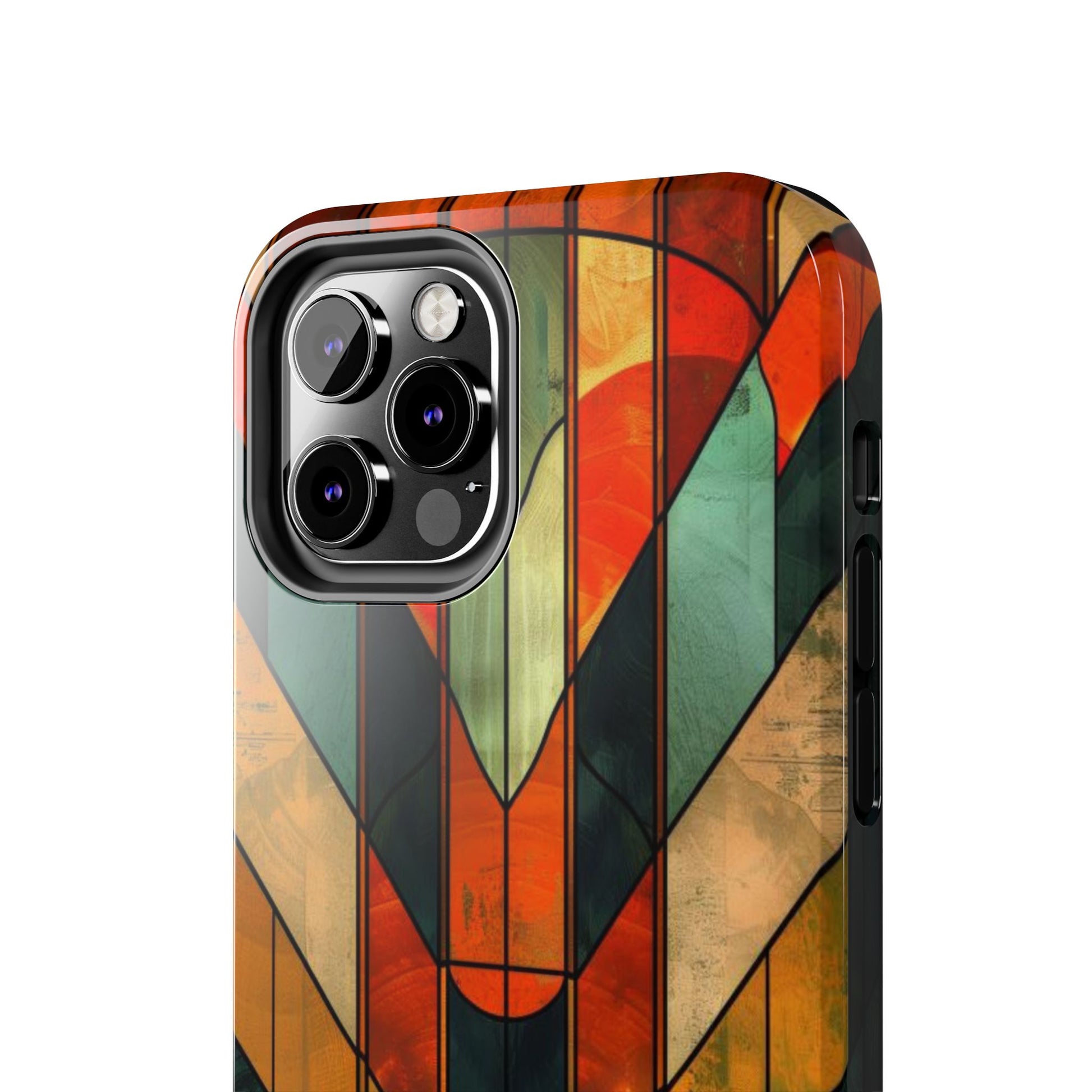 Noir Art Deco Colorful Stained Glass - Durable Dual Layer Iphone Case - Architect Phone Case