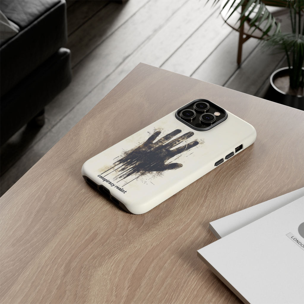 Conspiracy Realist Paranormal Mystery Design X-Files Inspired Ghostly Hand Conspiracy Theory Creepy iPhone 13 14 15 16 Pro Max Galaxy Pixel