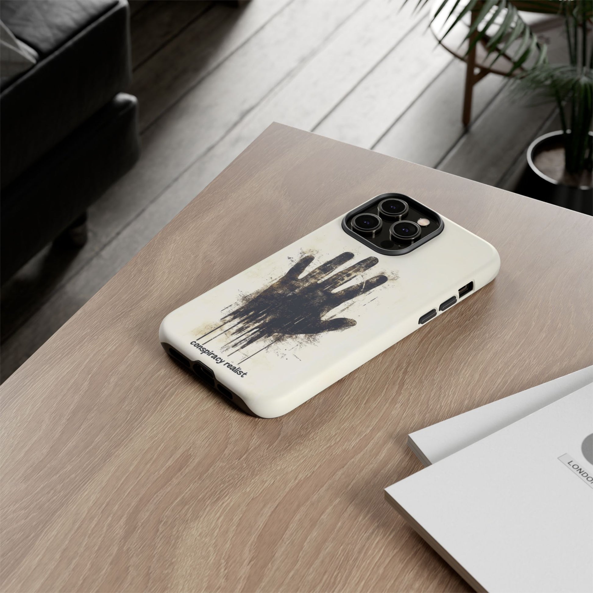 Conspiracy Realist Paranormal Mystery Design X-Files Inspired Ghostly Hand Conspiracy Theory Creepy iPhone 13 14 15 16 Pro Max Galaxy Pixel