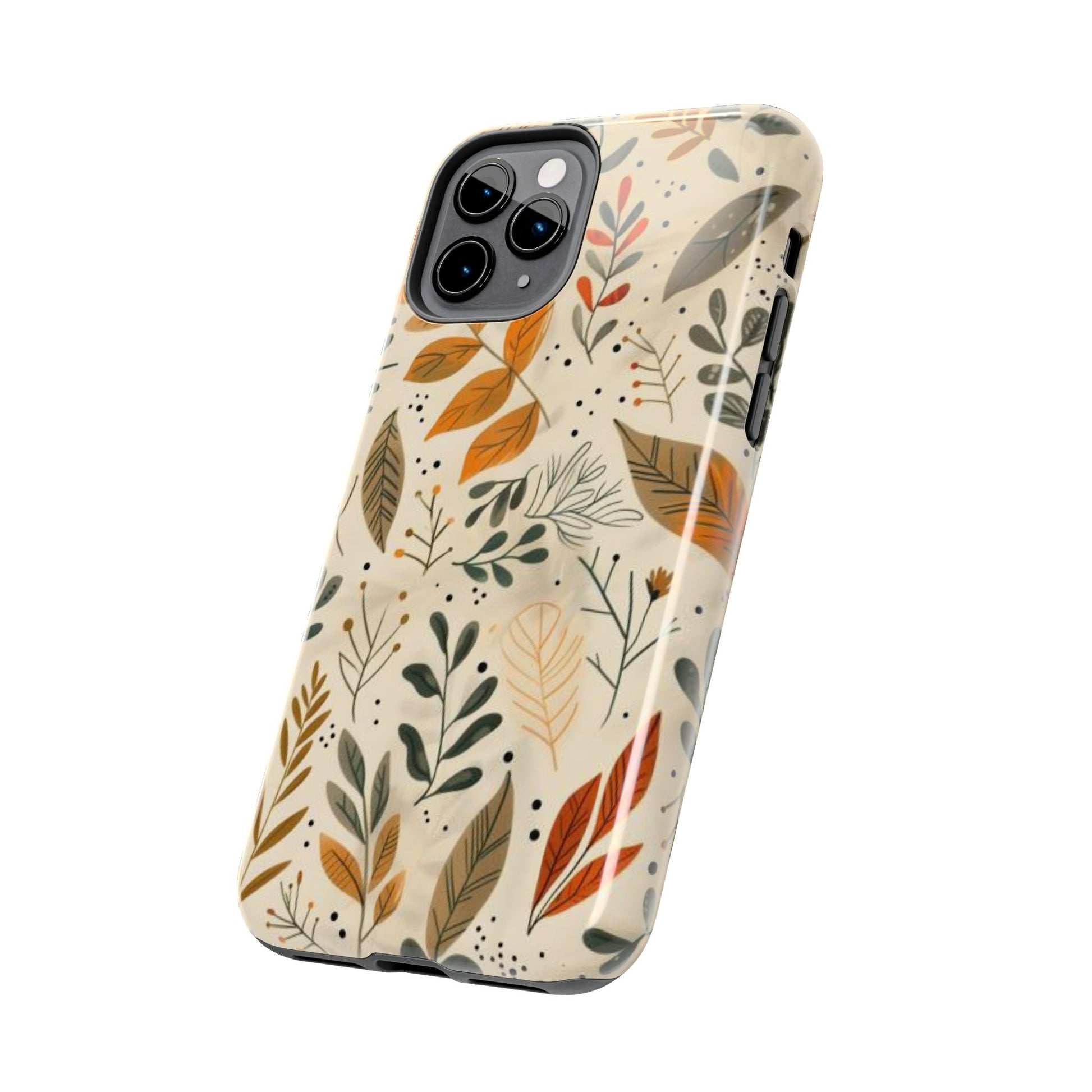 Custom Dried Leaves iPhone Case Cottagecore Leaf Cute Autumn Colors Cover, Flower Lovers Case Fall iPhone Case