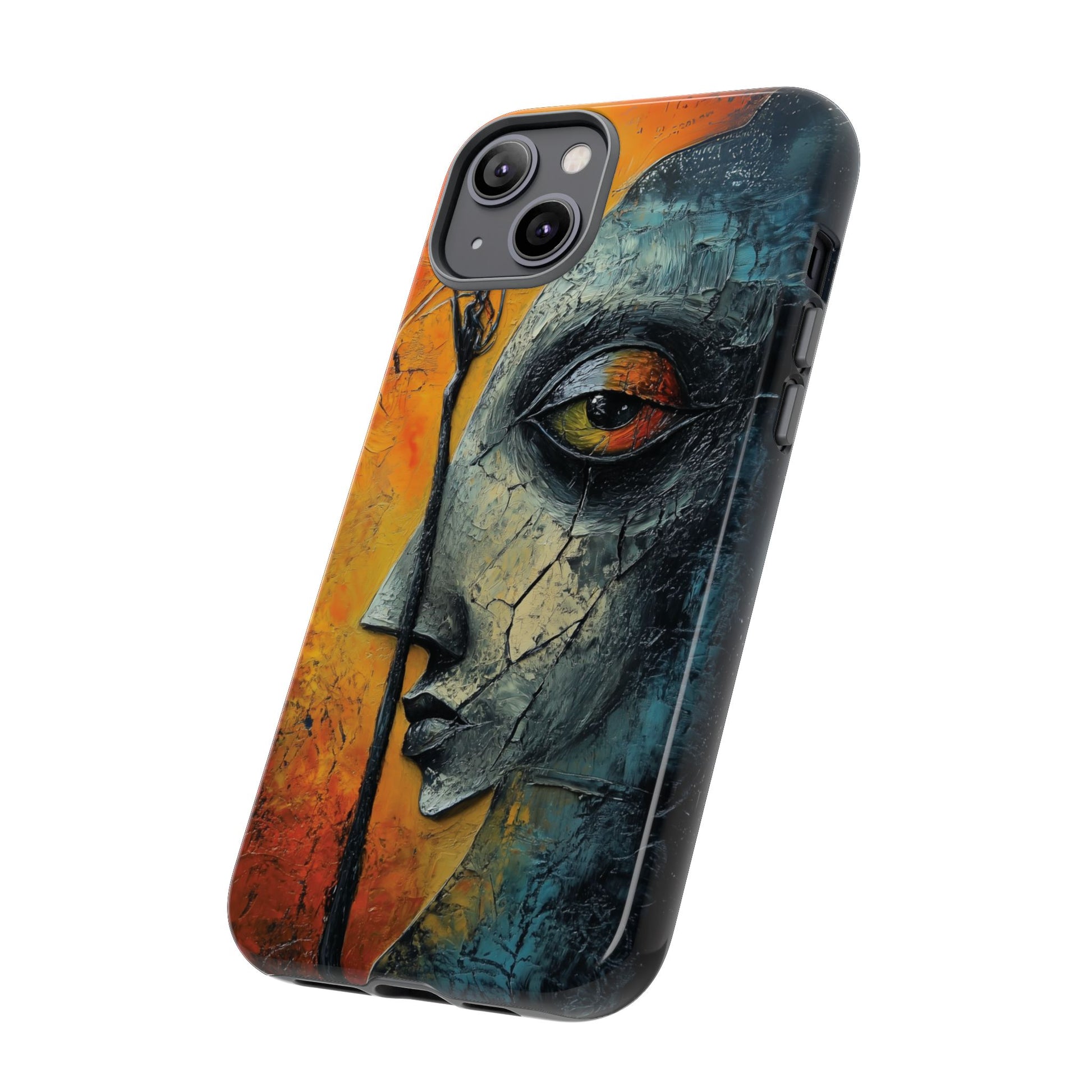 Surrealist Art Phone Case Salvador Dali Style Face Tough Case Unique Artistic 3D Textured Look Surrealism Gift Art iPhone 13 14 15 16