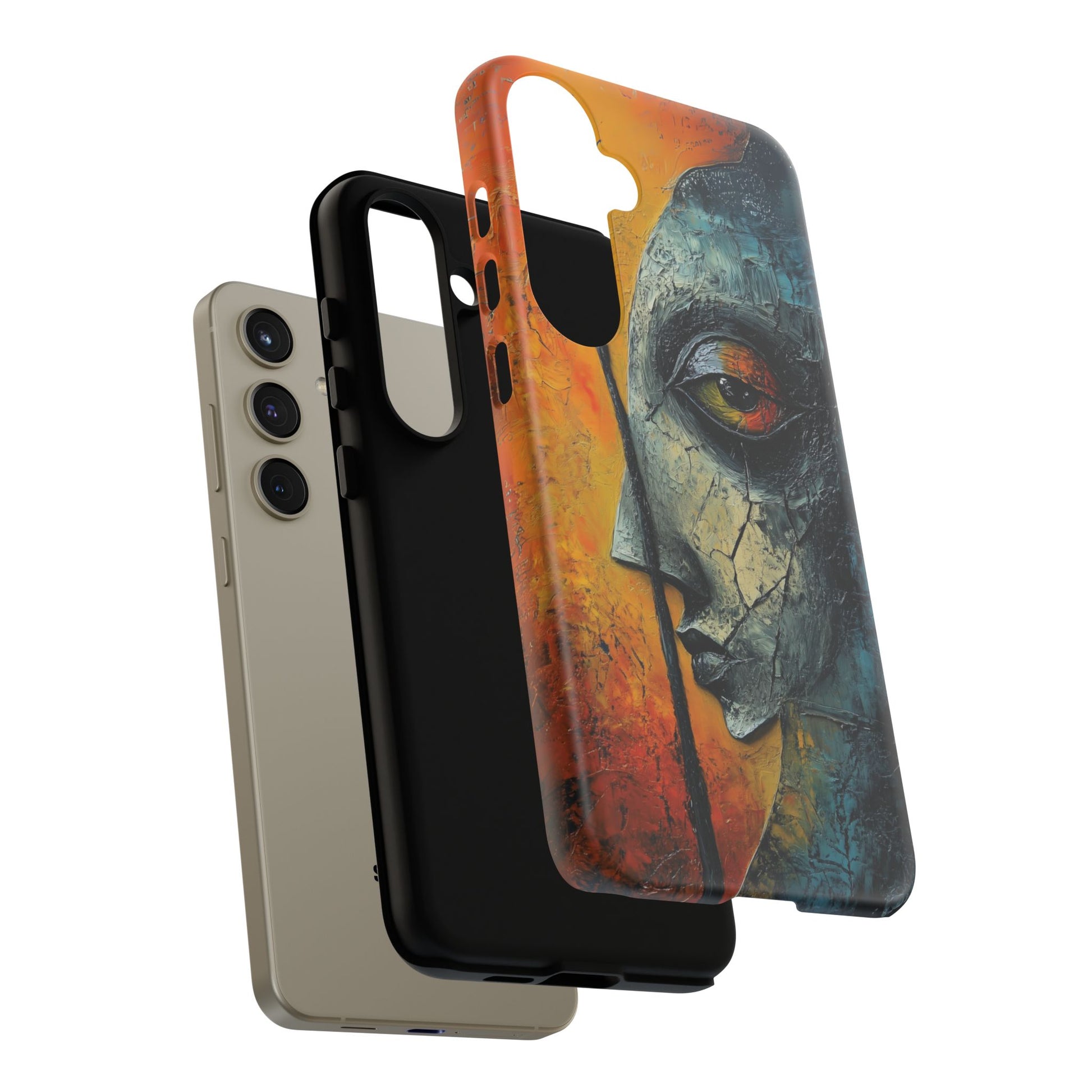 Surrealist Art Phone Case Salvador Dali Style Face Tough Case Unique Artistic 3D Textured Look Surrealism Gift Art iPhone 13 14 15 16