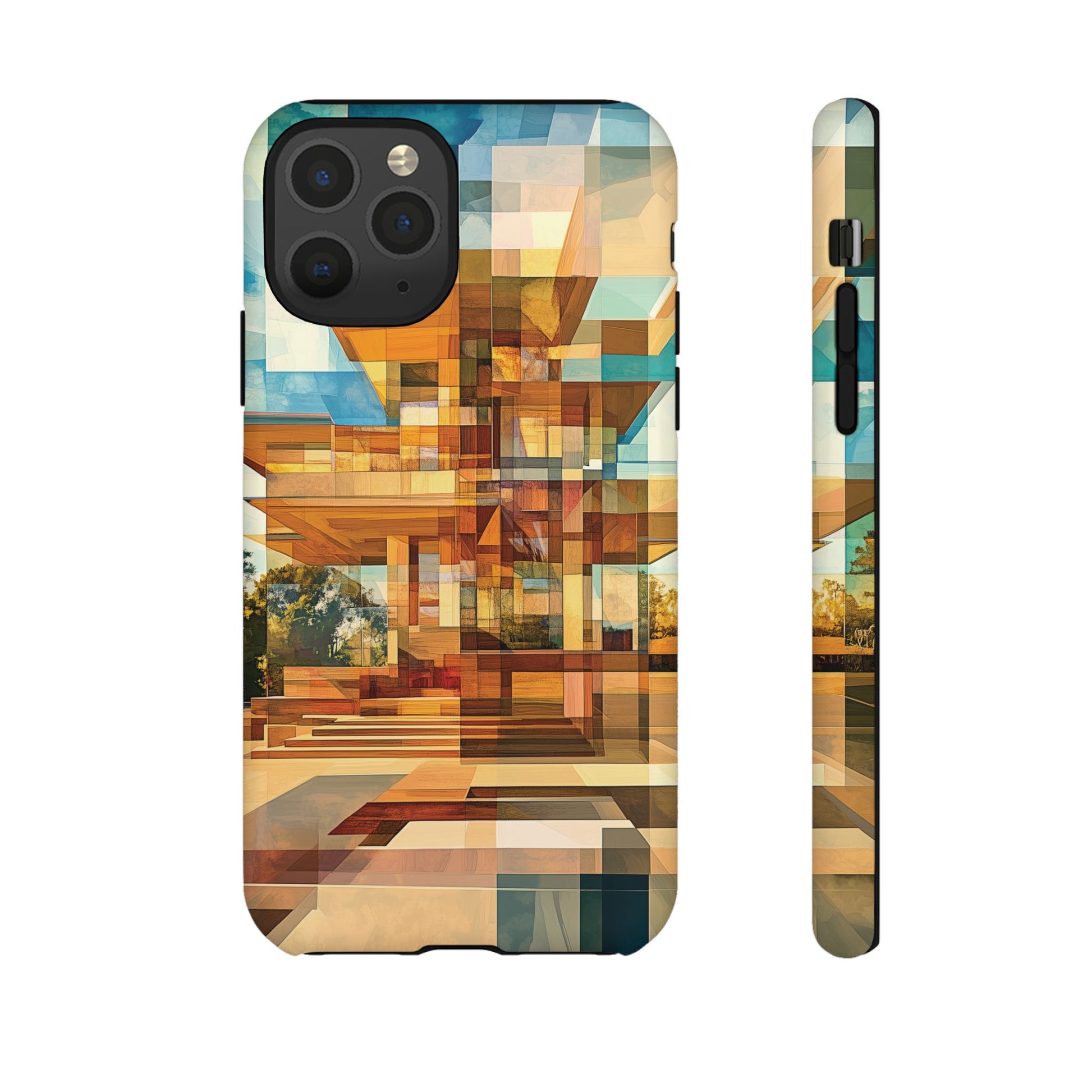 Frank Lloyd Wright Inspired Prairie Usonian Phone Case Geometric Stained Glass Art Deco Marble Gold 13 14 15 16 iPhone Pro Max Galaxy Pixel