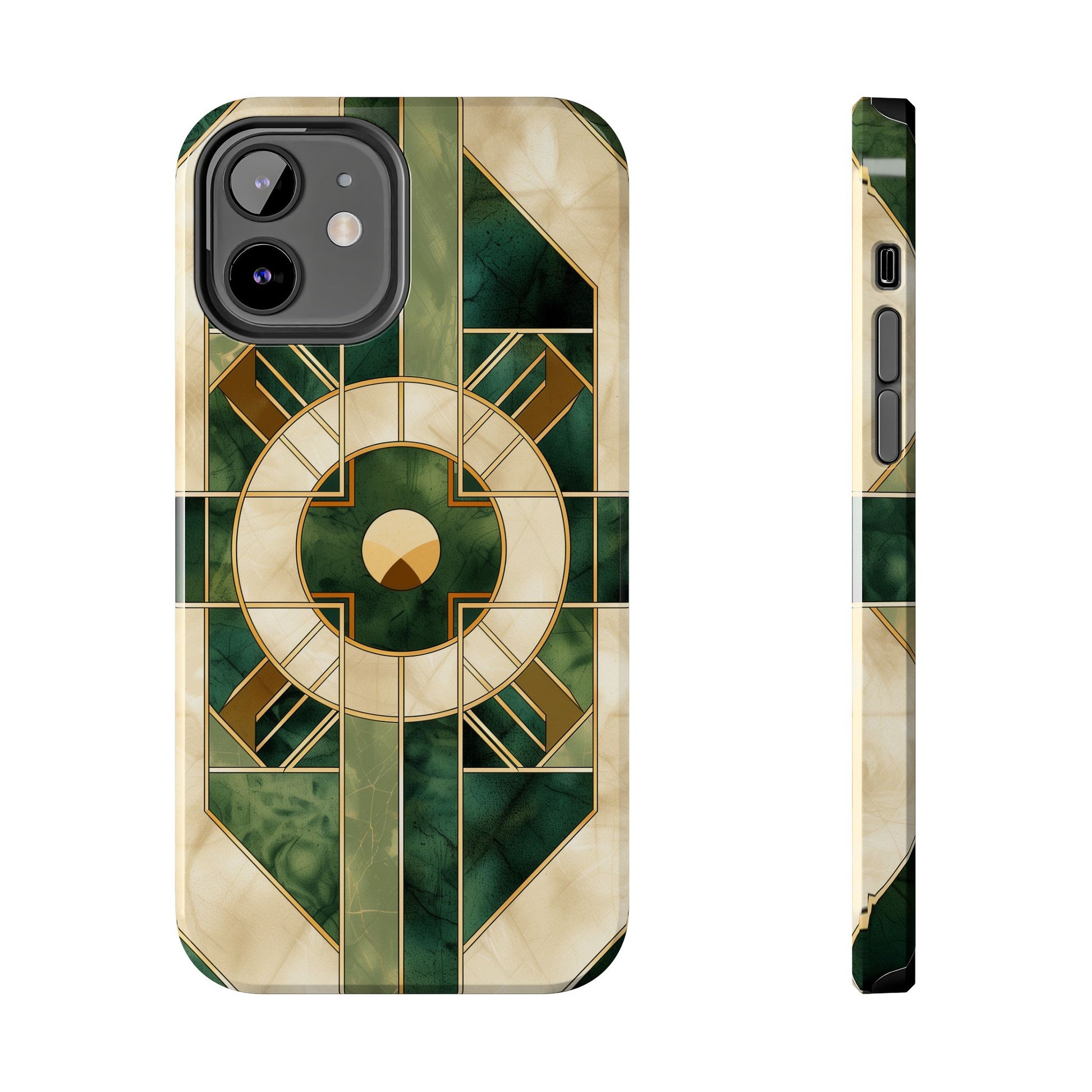 Green Frank Lloyd Wright Inspired Phone Case - Geometric Elegance for iPhone Models