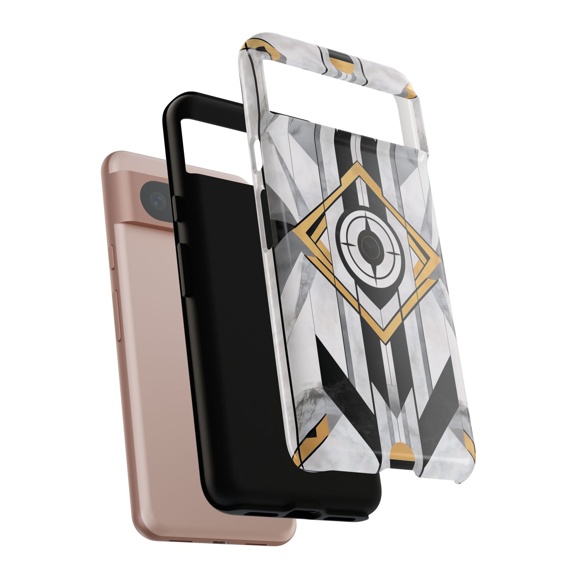Frank Lloyd Wright Inspired White Phone Case Geometric Stained Glass Art Deco Great Gatsby 13 14 15 16 iPhone Pro Max Galaxy Pixel