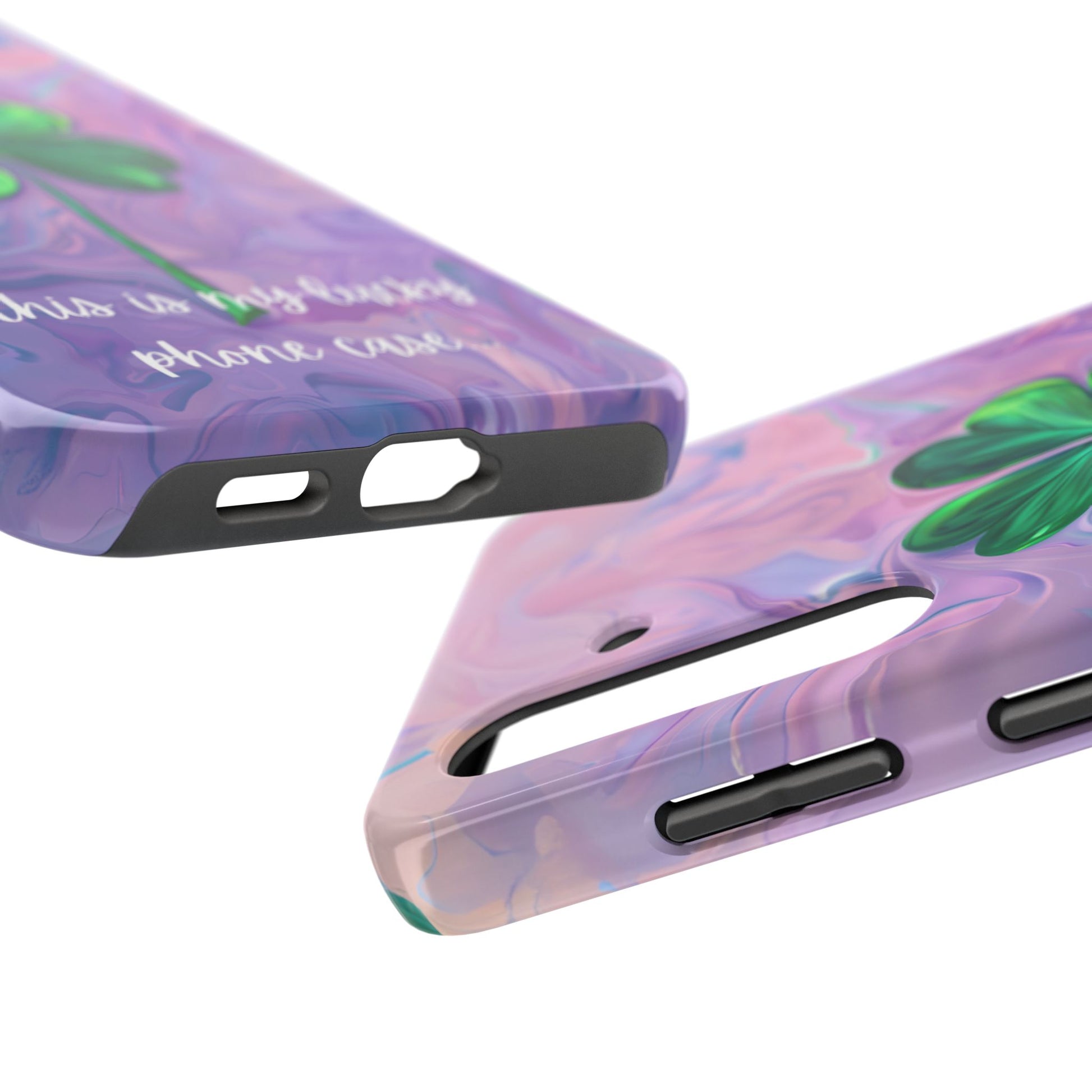 St Patrick's Day Lucky Phone Case Four Leaf Clover Durable Phone Case Good Luck Charm Protective iPhone 13 14 15 16 Pro Max Plus Galaxy