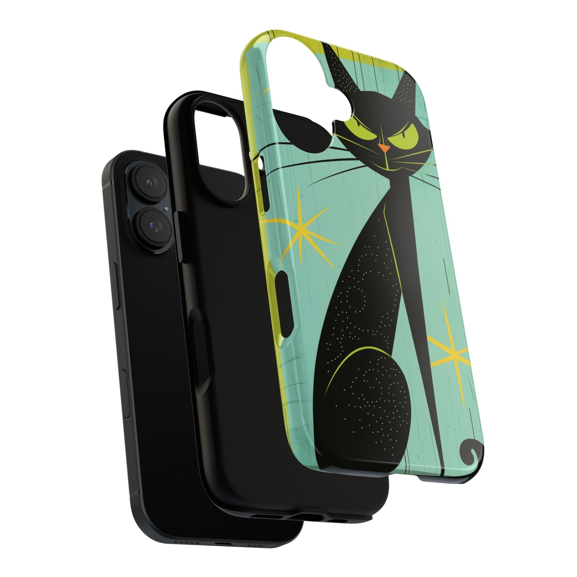 Mid-Century Modern Phone Case, Mid Mod Android Case, Atomic Cats Android Case, Retro Chic Smartphone Cover, Unique Artistic Phone Accessory