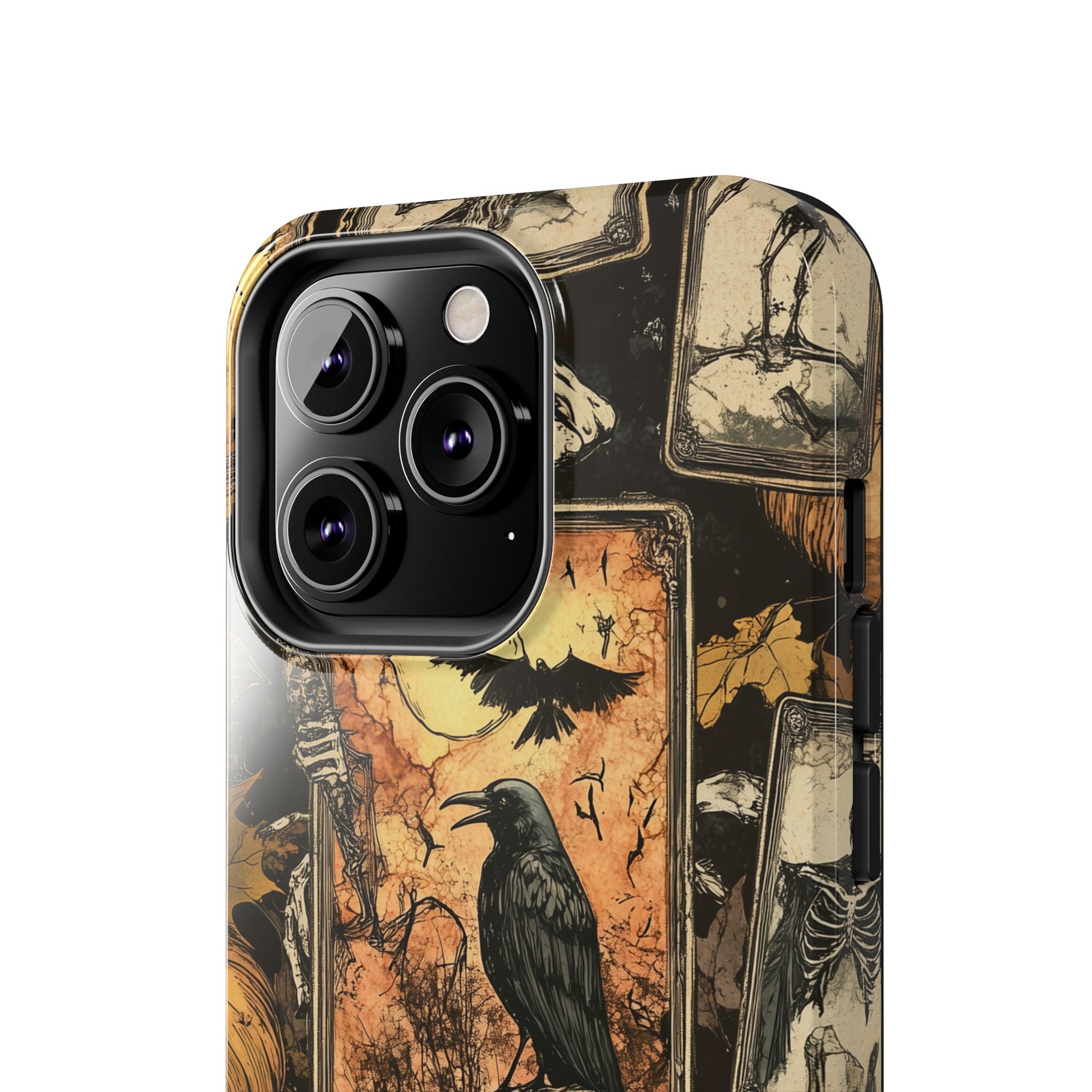 Mystical Phone Case Psychic Tarot The Crow Dark Academia Halloween Gothic Phone Case Street iPhone 15 Pro Max Samsung Galaxy B