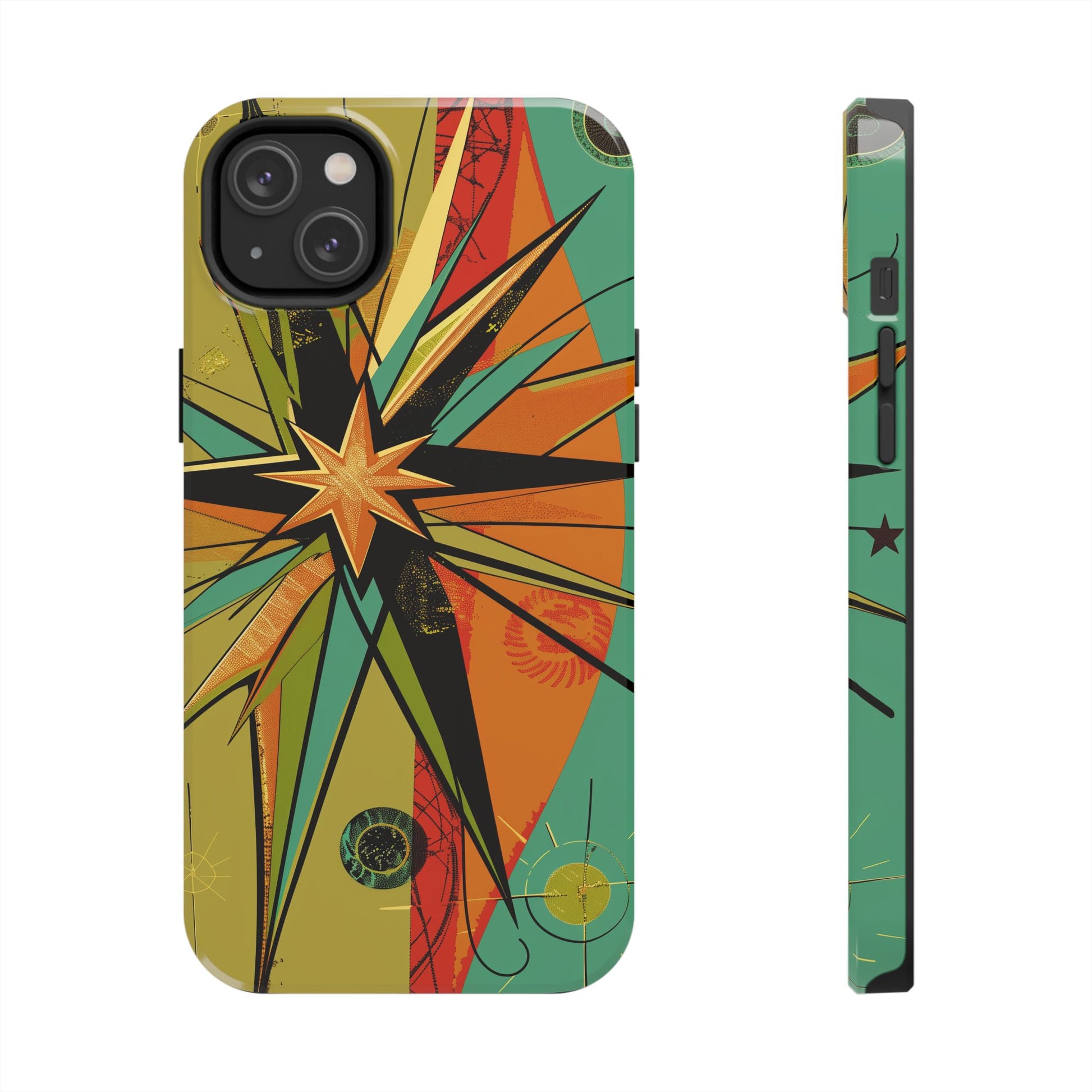 Mid Century Modern Star Design Phone Case, Earth Tone Colors, Retro Style Smartphone Cover, Vintage Phone Case, iPhone 14 Case, Apple iPhone