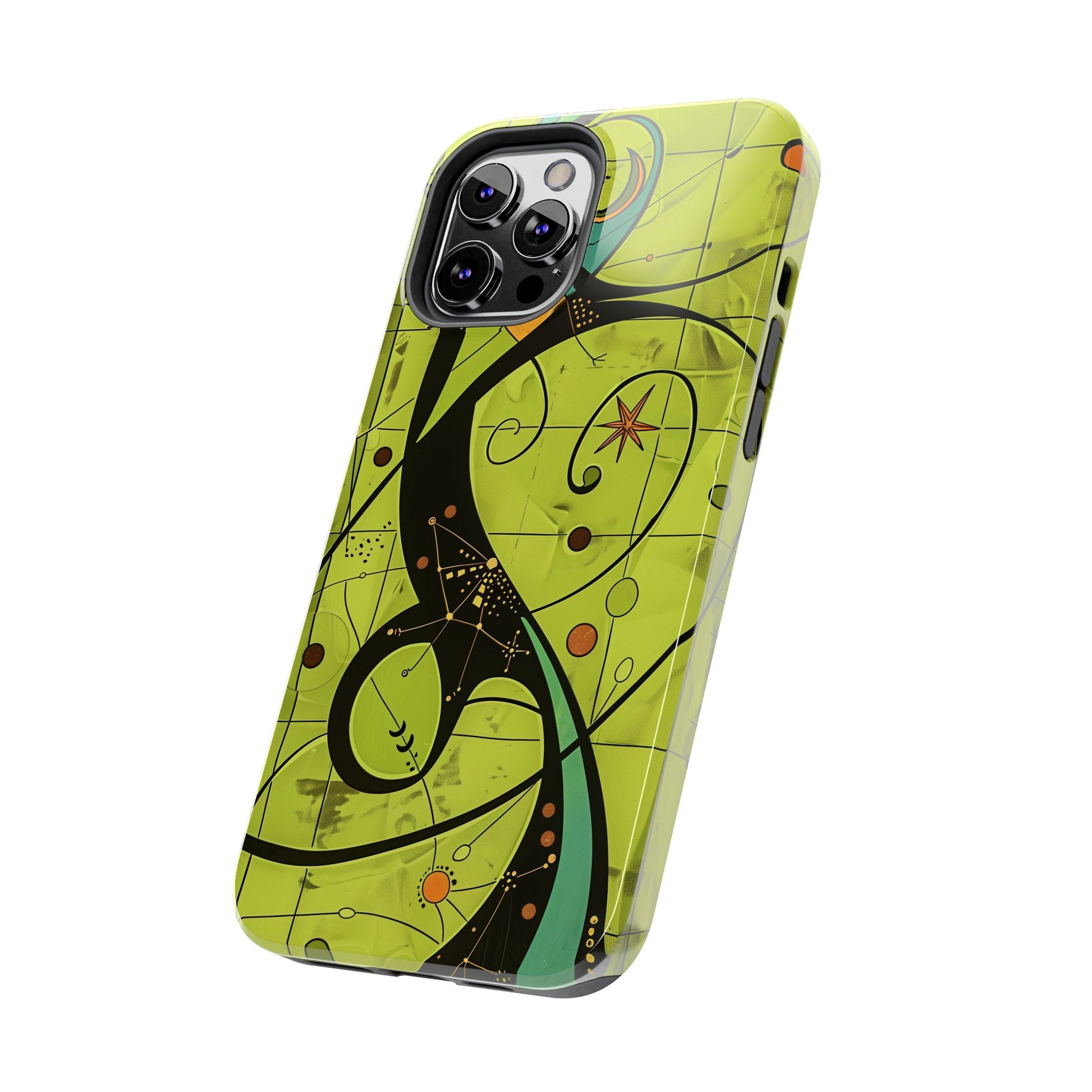 Mid Century Modern Star Design Phone Case, Earth Tone Colors, Retro Style Smartphone Cover, Vintage Phone Case, iPhone 14 Case, Apple iPhone
