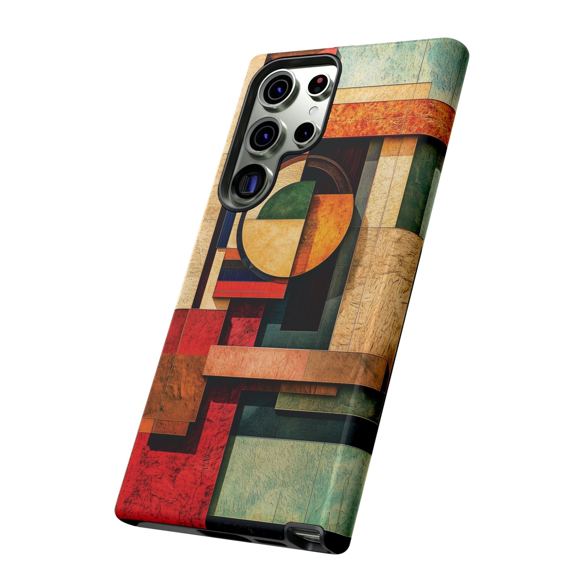 Tan Prairie Style Frank Lloyd Wright Usonian Phone Case Geometric Stained Glass Art Deco Marble Gold 13 14 15 16 iPhone Pro Max Galaxy Pixel