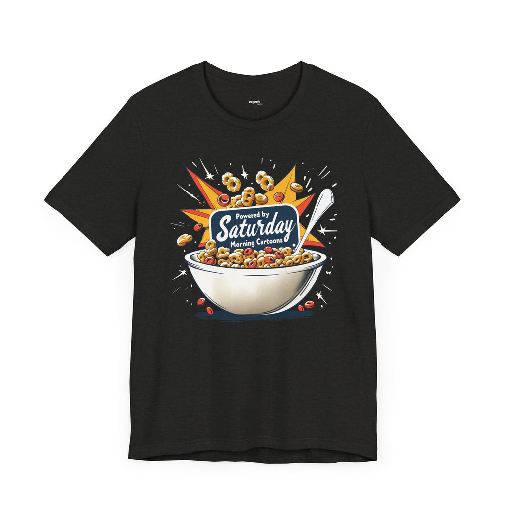 Saturday Morning Cartoons T-shirt, Retro Bowl of Cereal Graphic Tee, Nostalgic Shirt for Cartoon Lovers