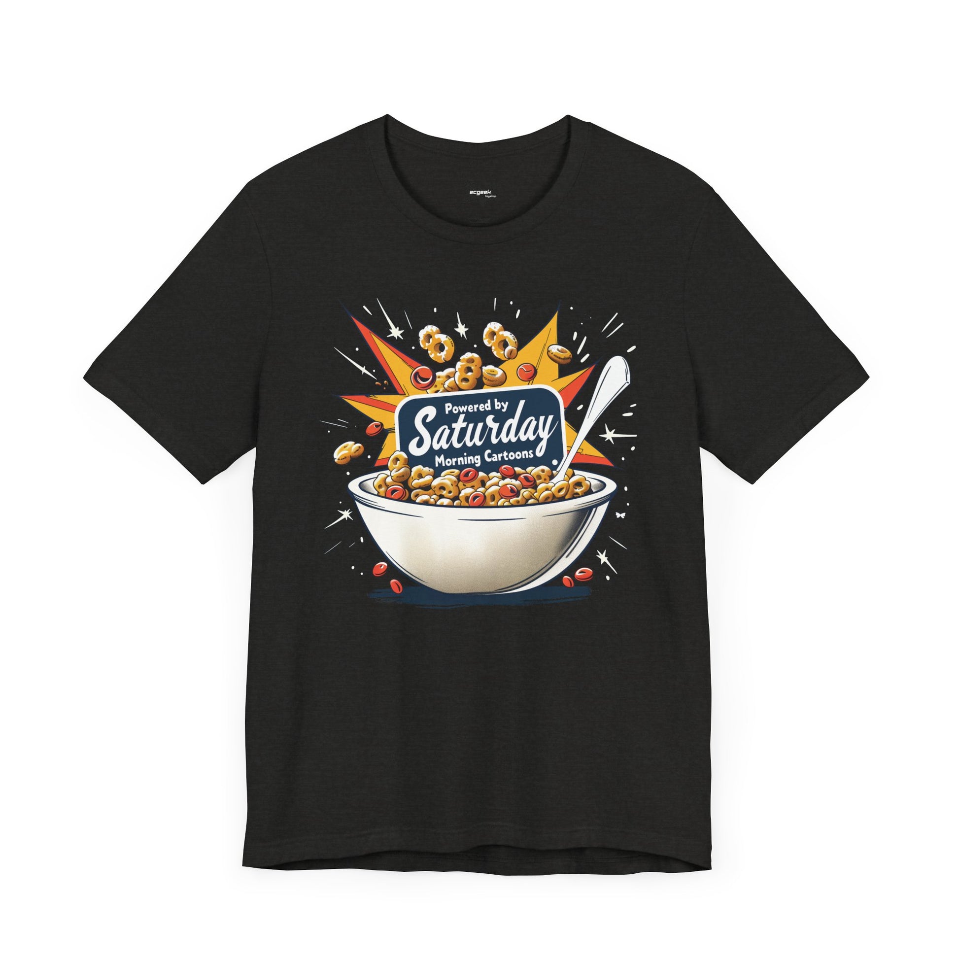 Saturday Morning Cartoons T-shirt, Retro Bowl of Cereal Graphic Tee, Nostalgic Shirt for Cartoon Lovers