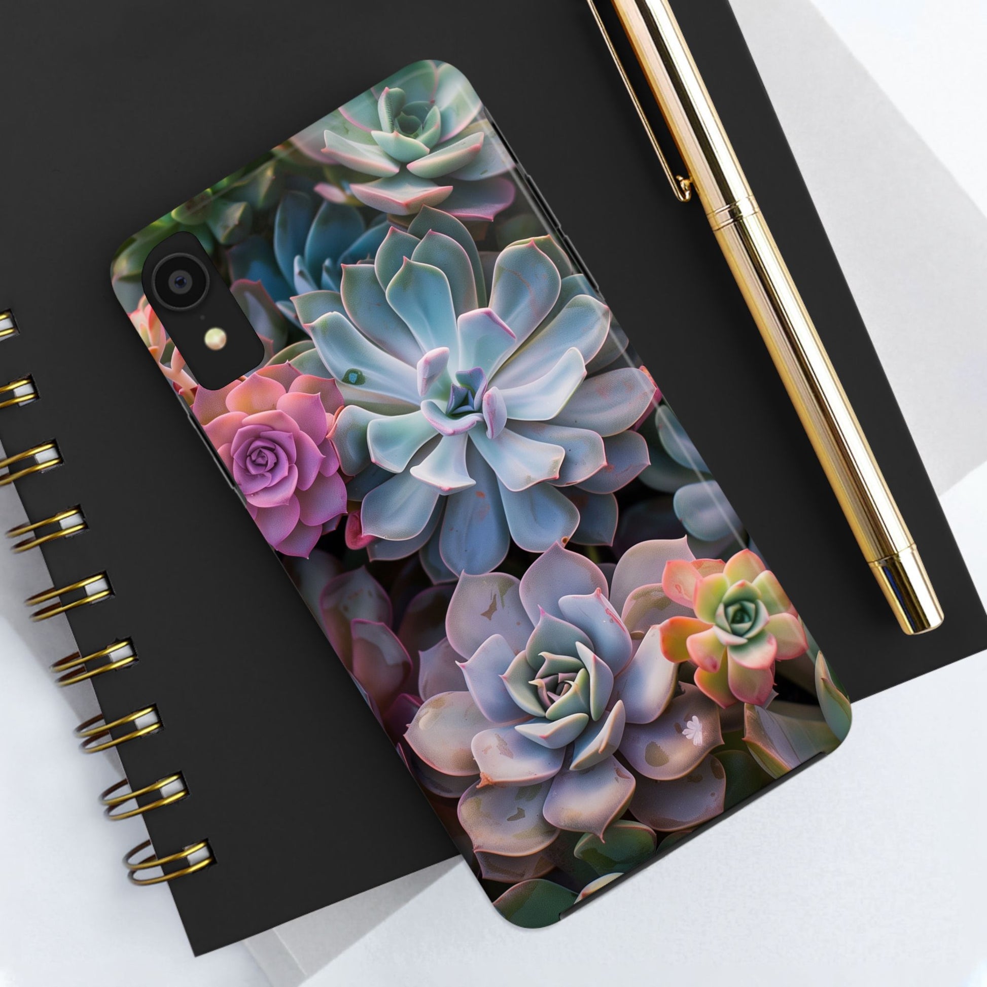 Pastel Succulent Flower Design Durable Phone Case - Tough Protection for iPhones