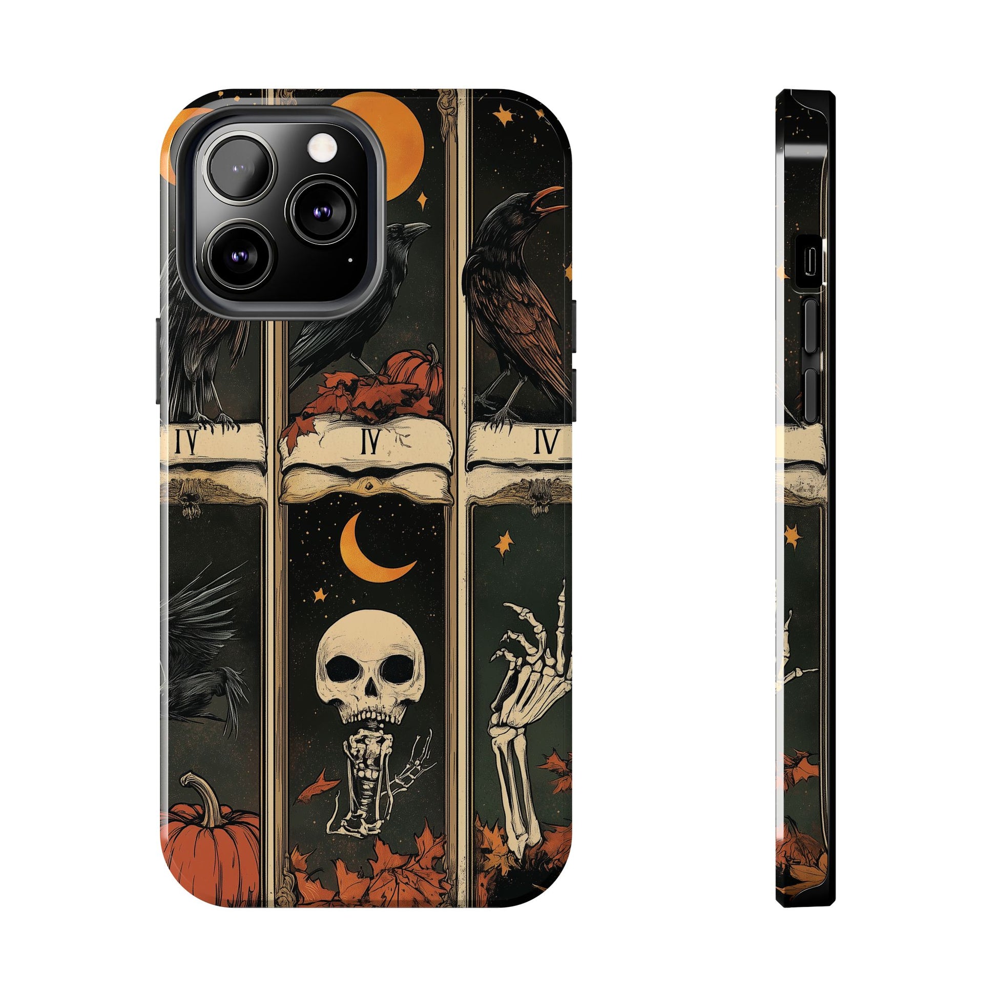 Tarot Card Mystical Phone Case Psychic The Crow Dark Academia Halloween Gothic Phone Case Street iPhone 15 Pro Max Samsung Galaxy A